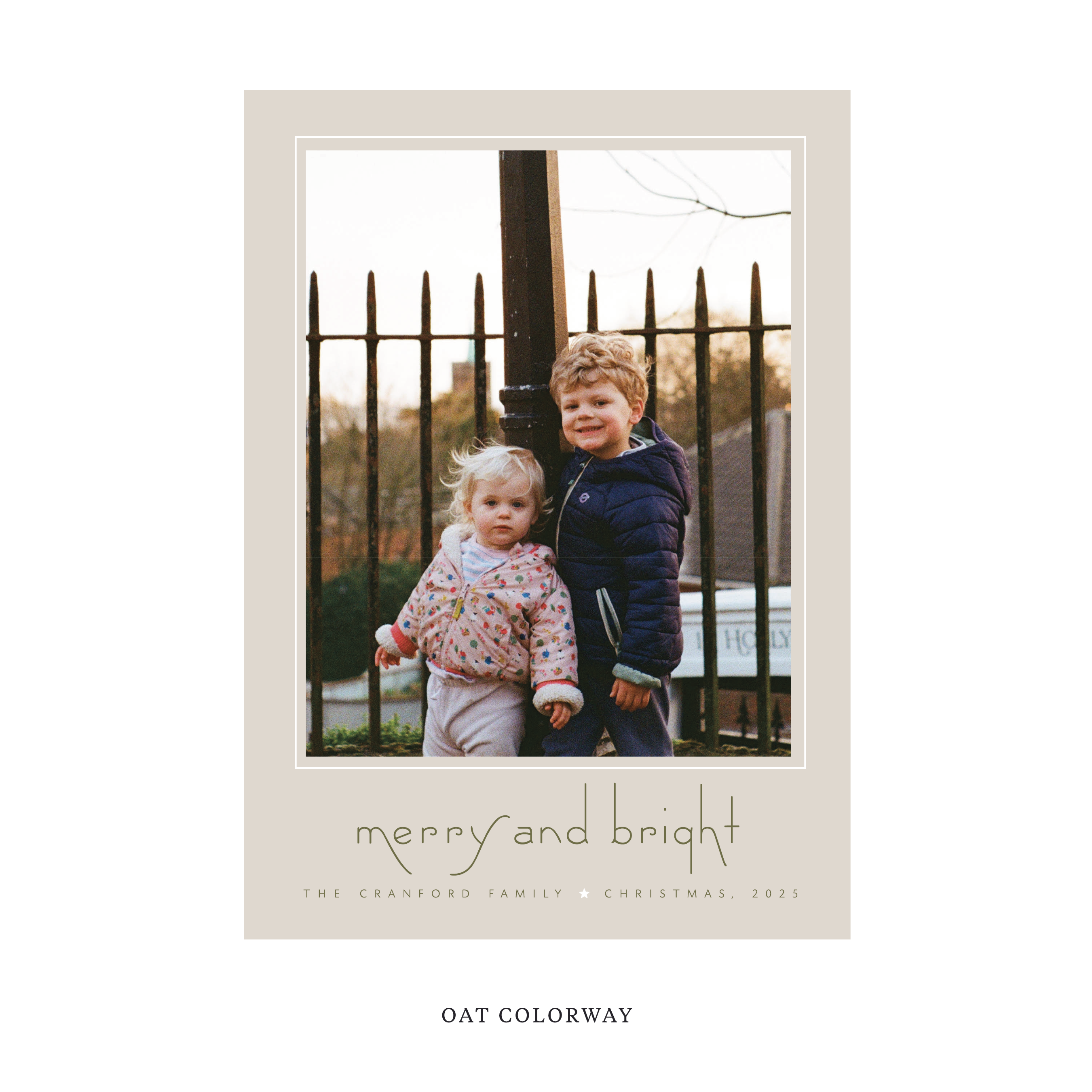 Cranford Classic Flat Print Holiday Card, Large