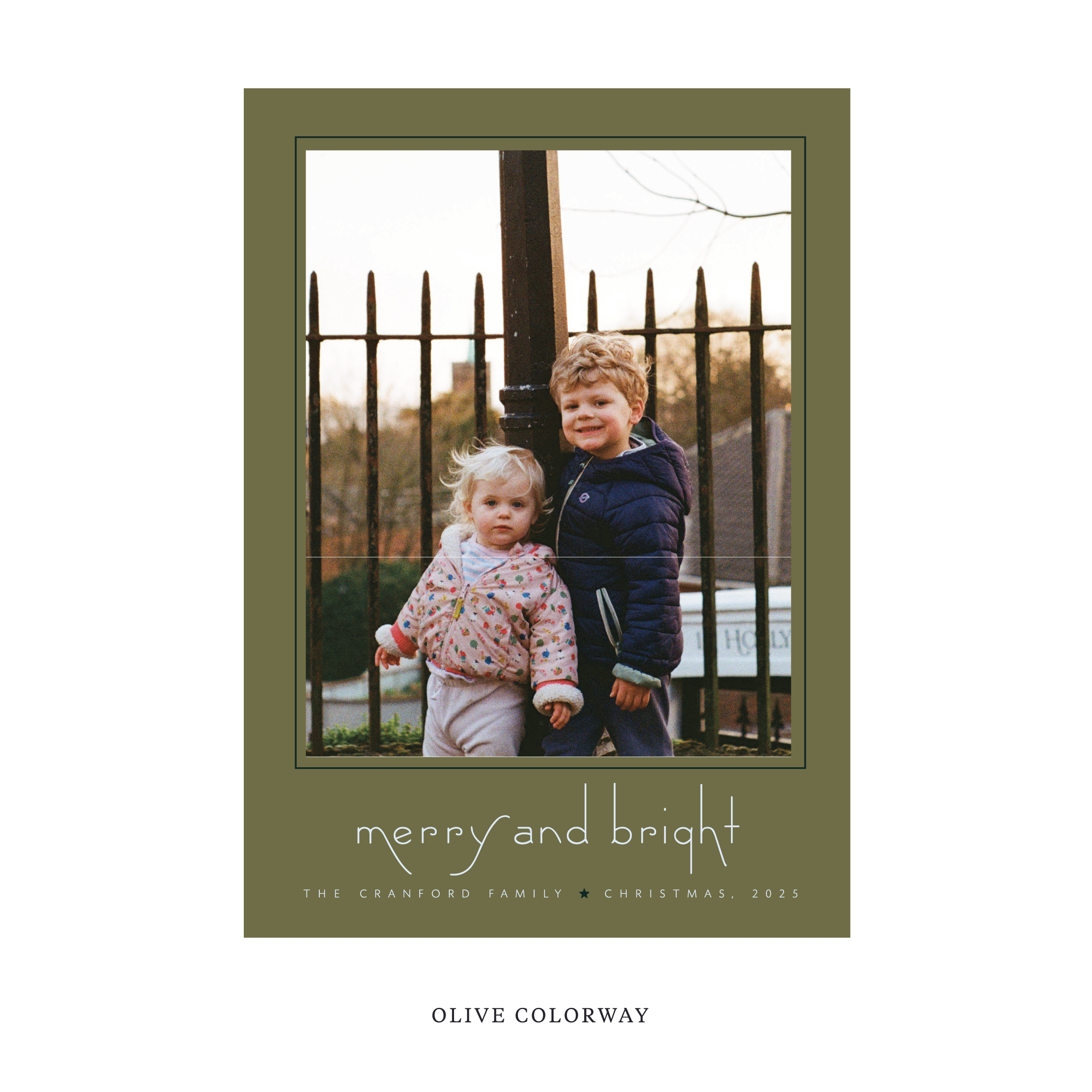 Cranford Classic Flat Print Holiday Card, Large
