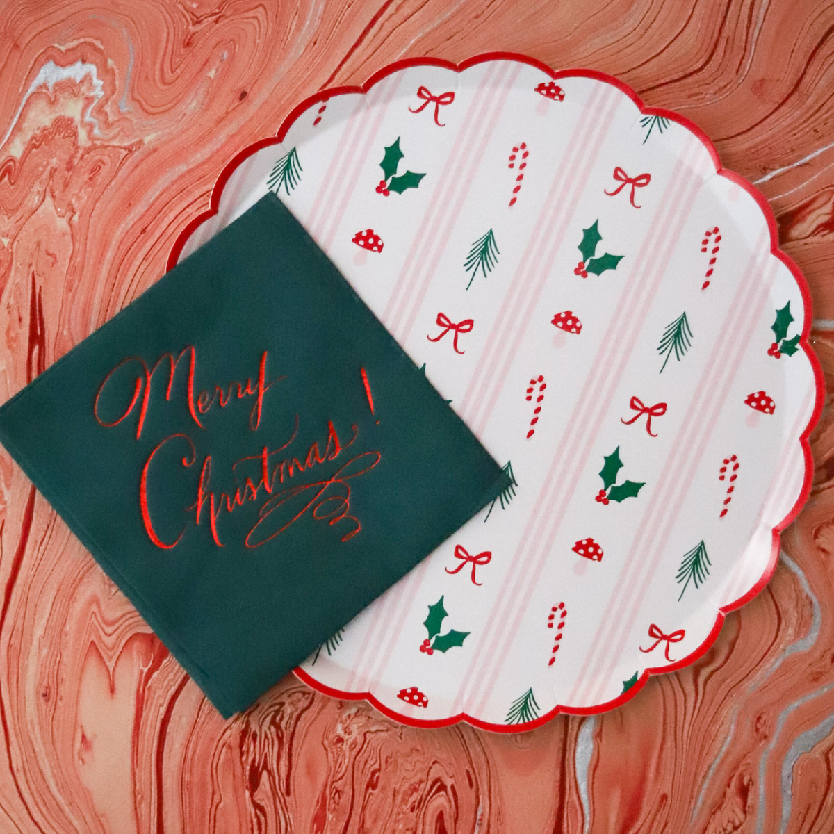 Festive Icon Stripes Dinner Plate