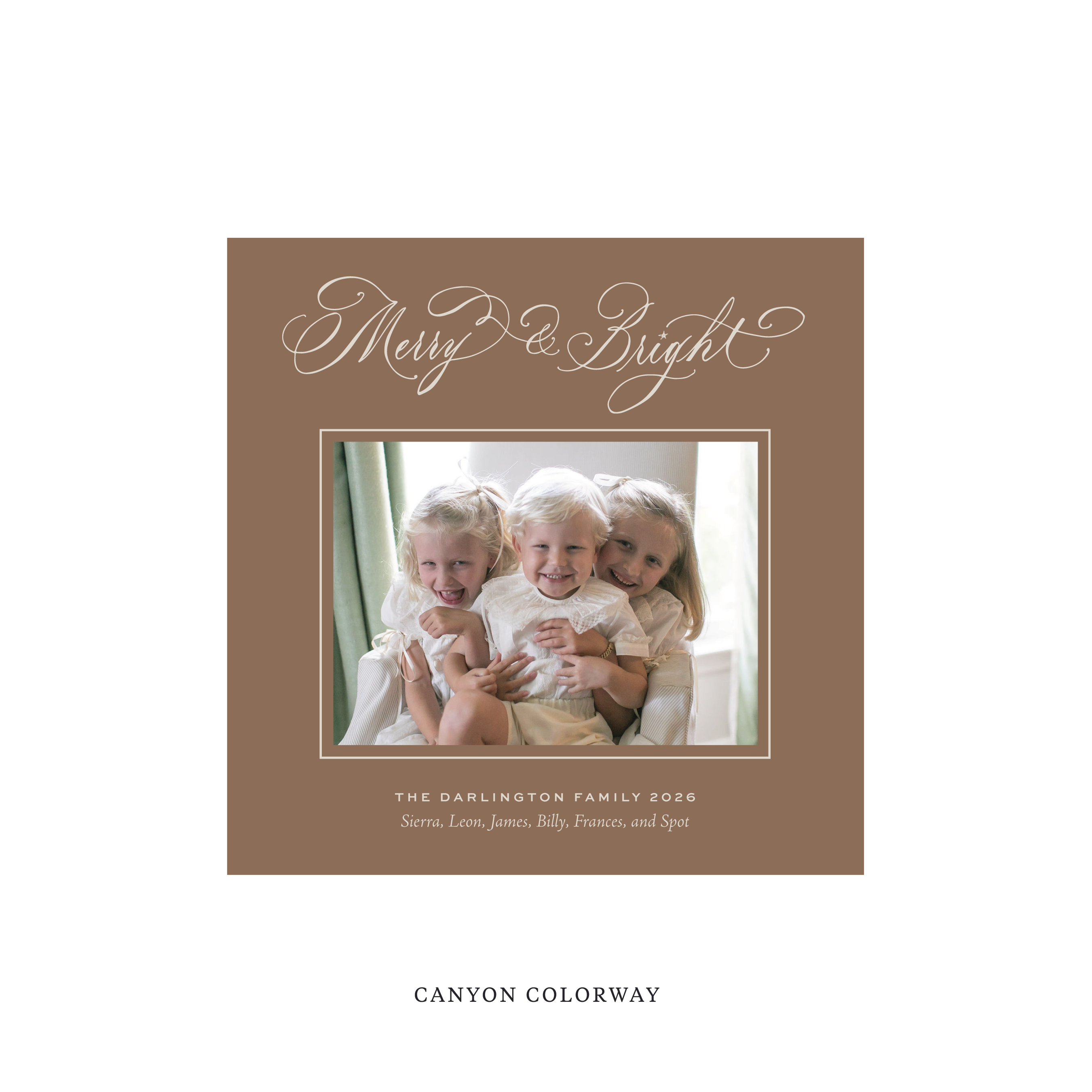 Ellington Classic Flat Print Holiday Card, Square