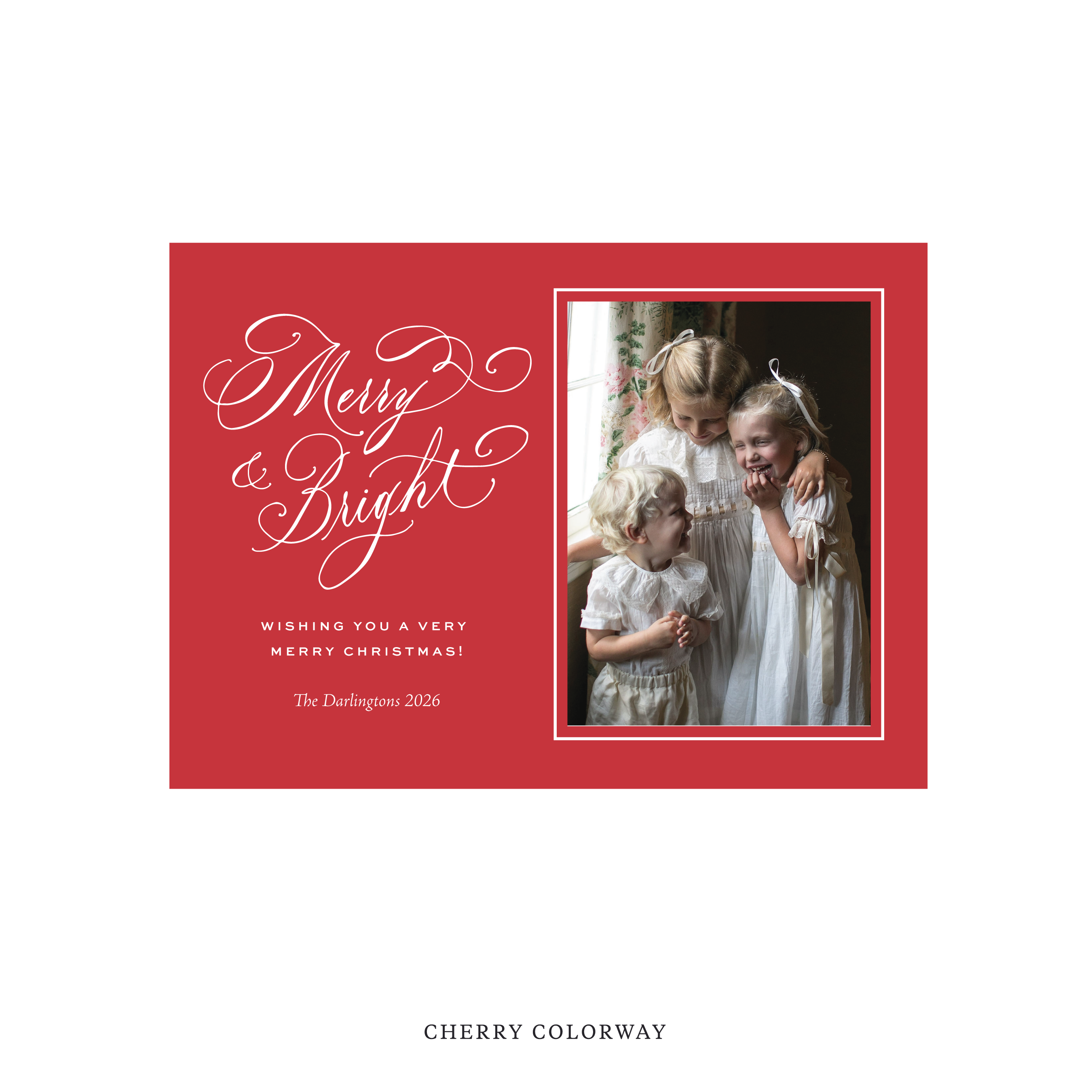 Ellington Classic Flat Print Holiday Card, Medium