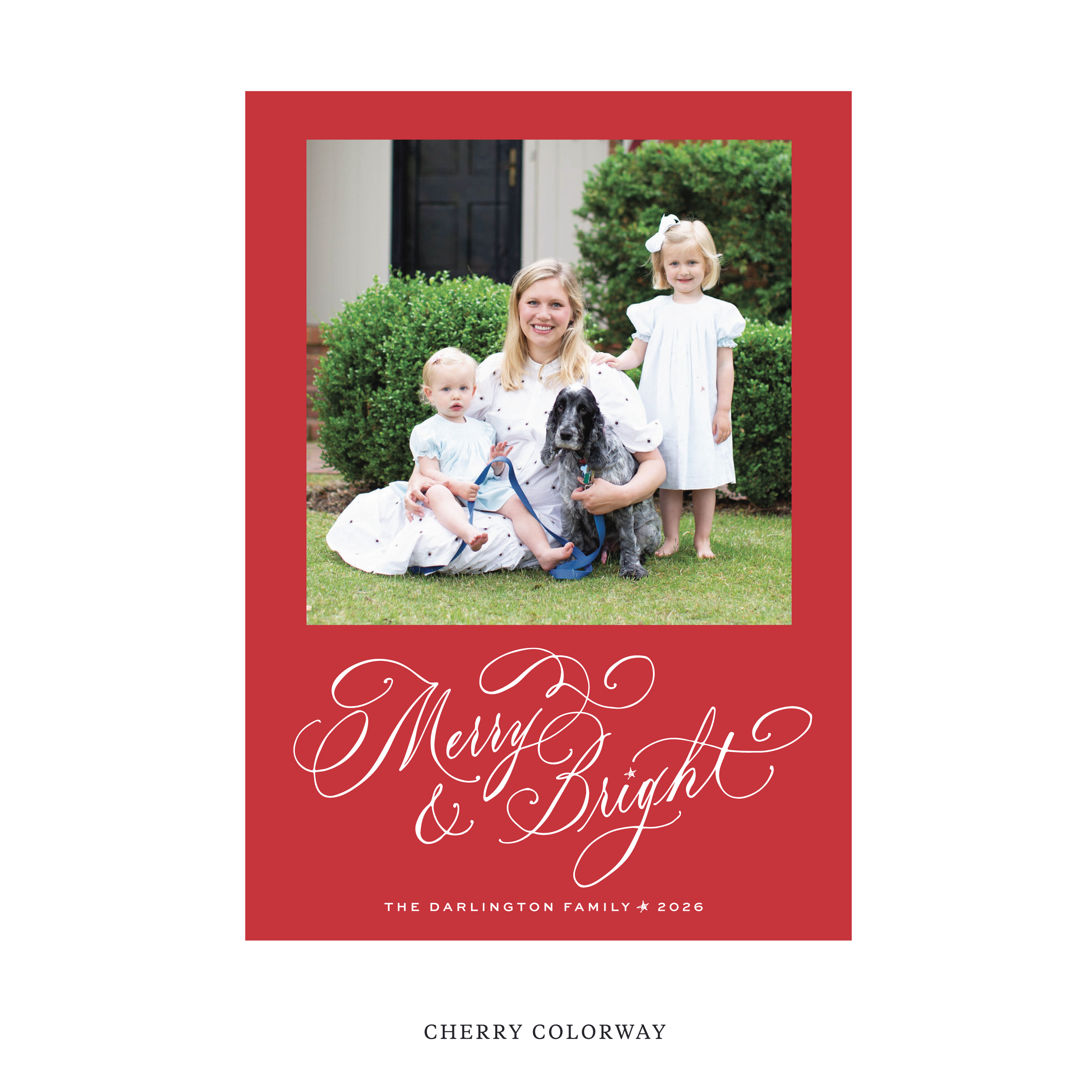 Ellington Classic Flat Print Holiday Card, Large