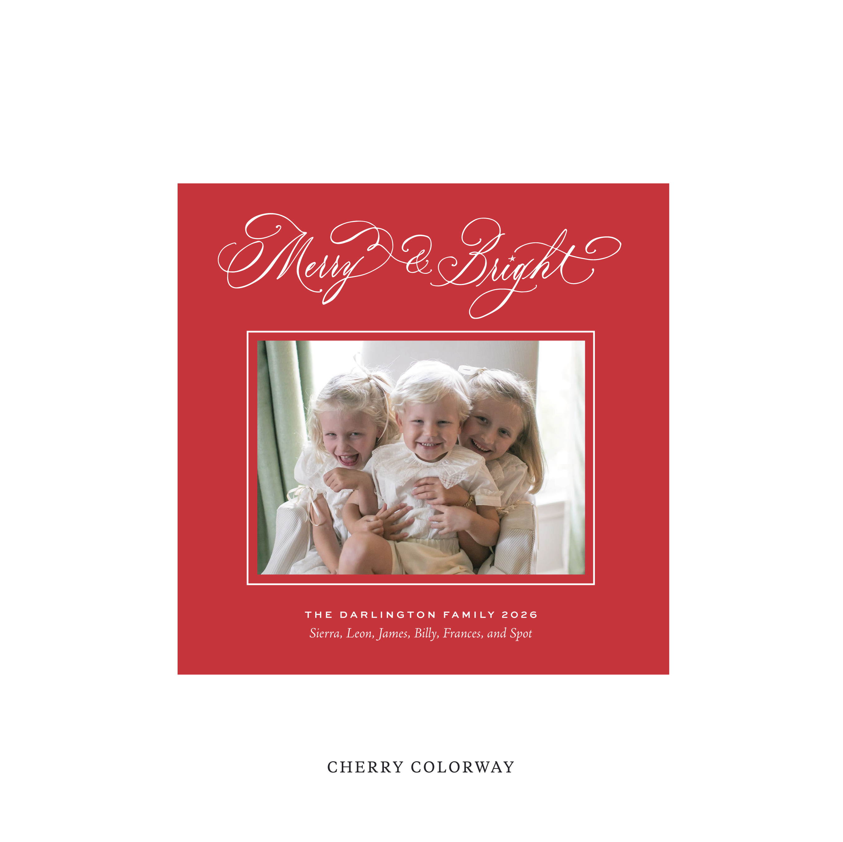 Ellington Classic Flat Print Holiday Card, Square