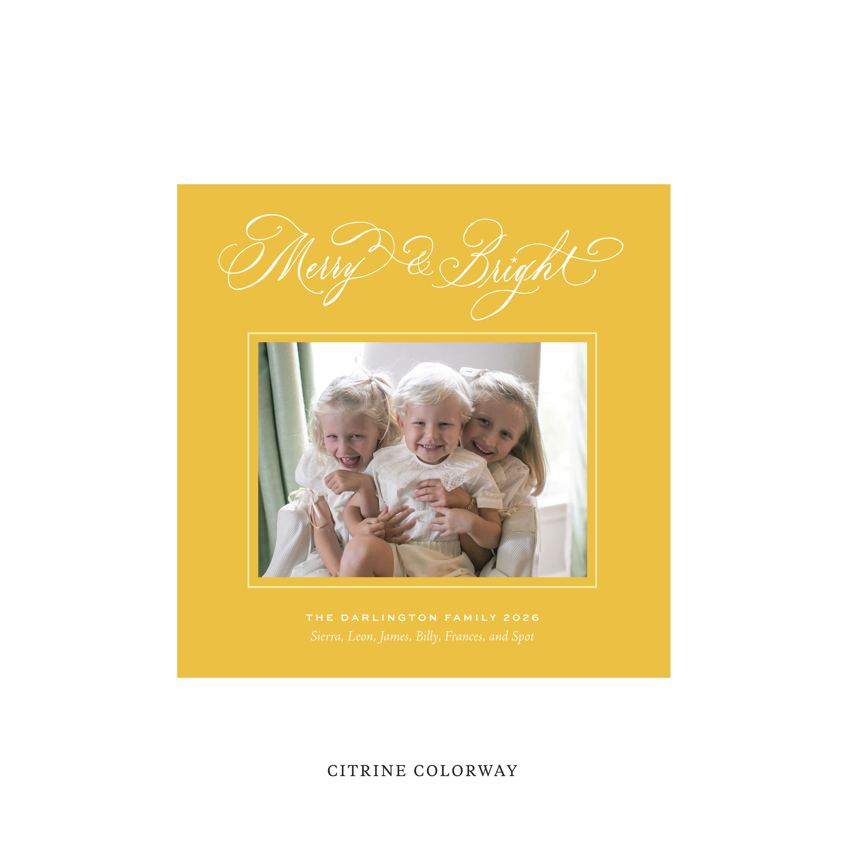 Ellington Classic Flat Print Holiday Card, Square