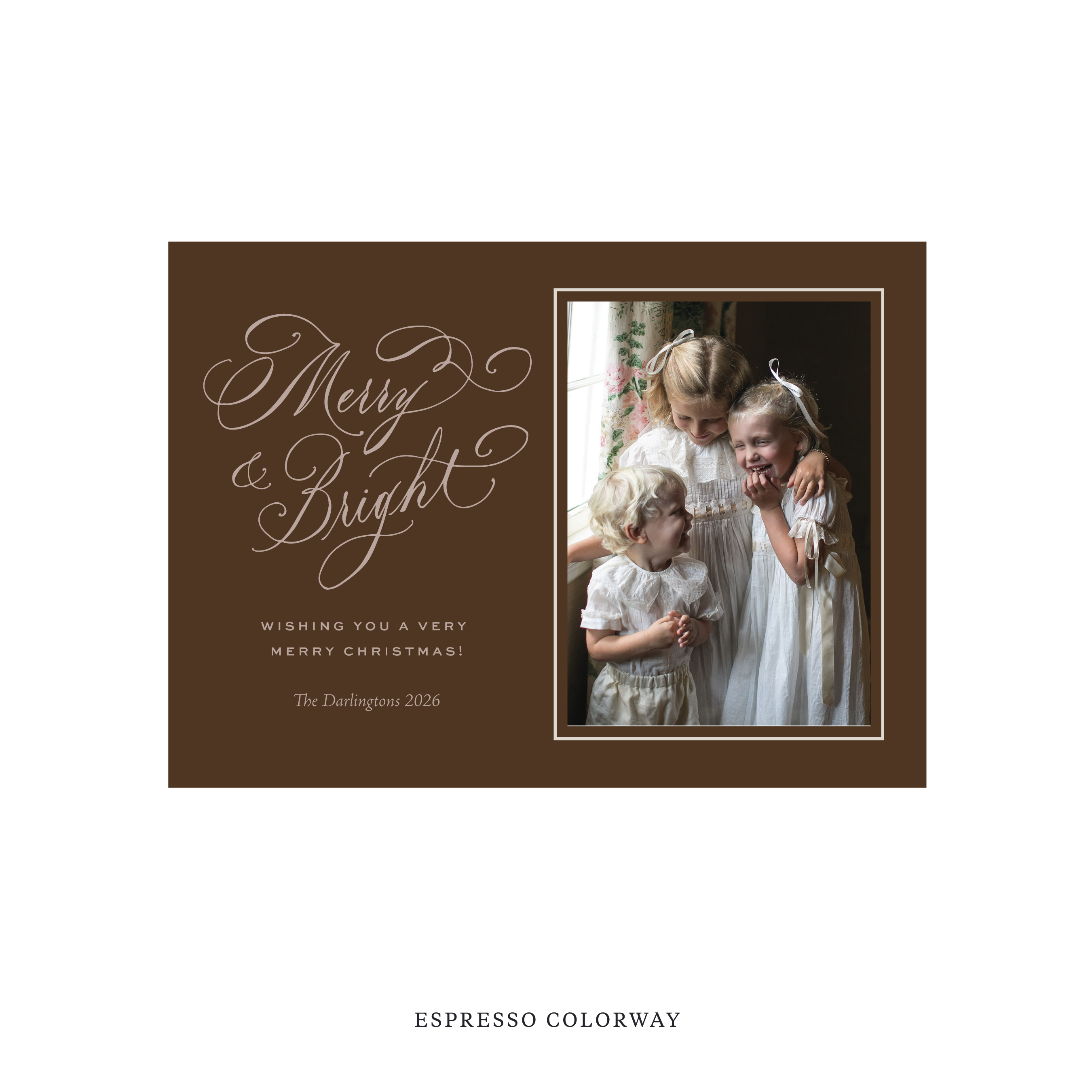Ellington Classic Flat Print Holiday Card, Medium
