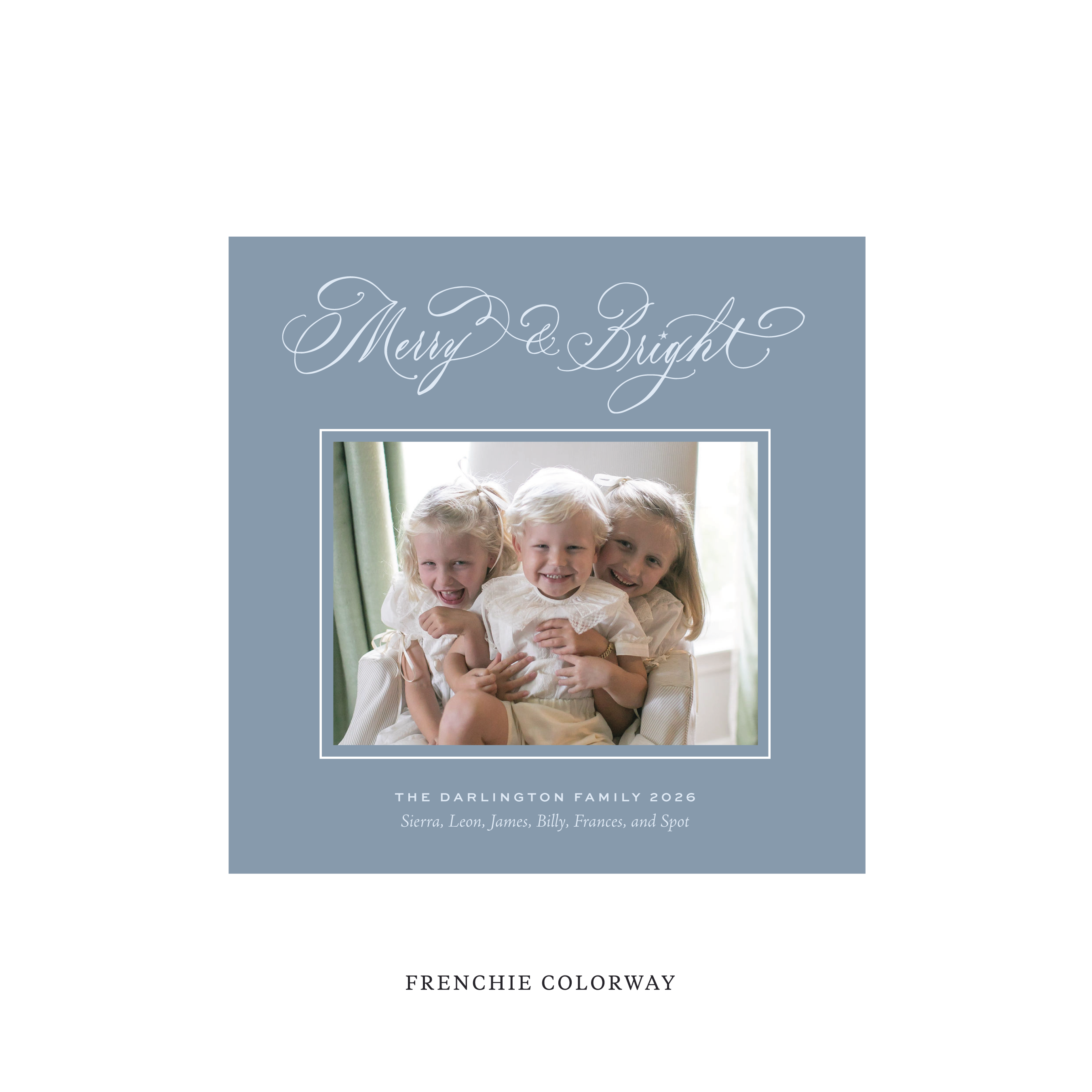 Ellington Classic Flat Print Holiday Card, Square