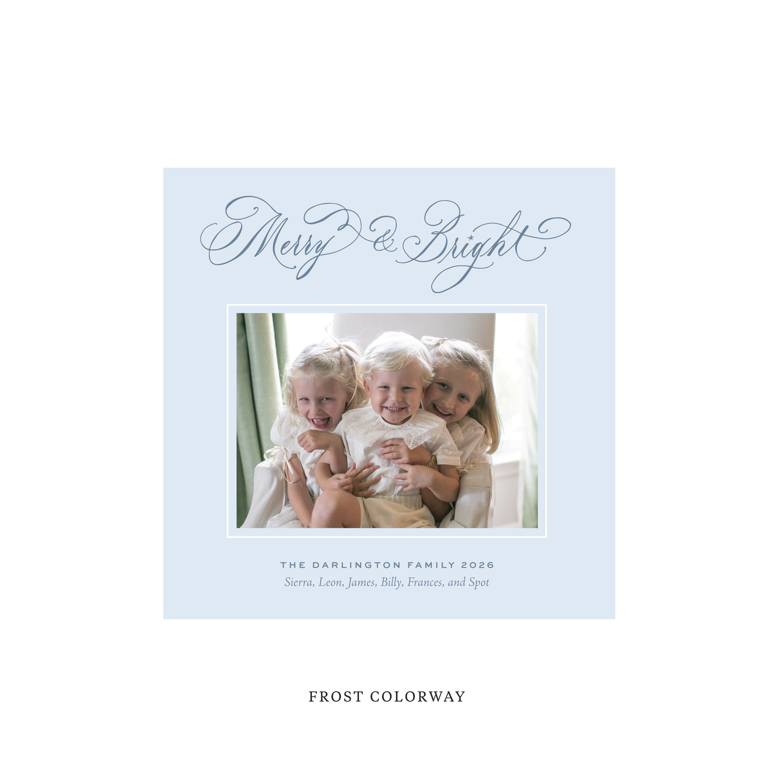 Ellington Classic Flat Print Holiday Card, Square