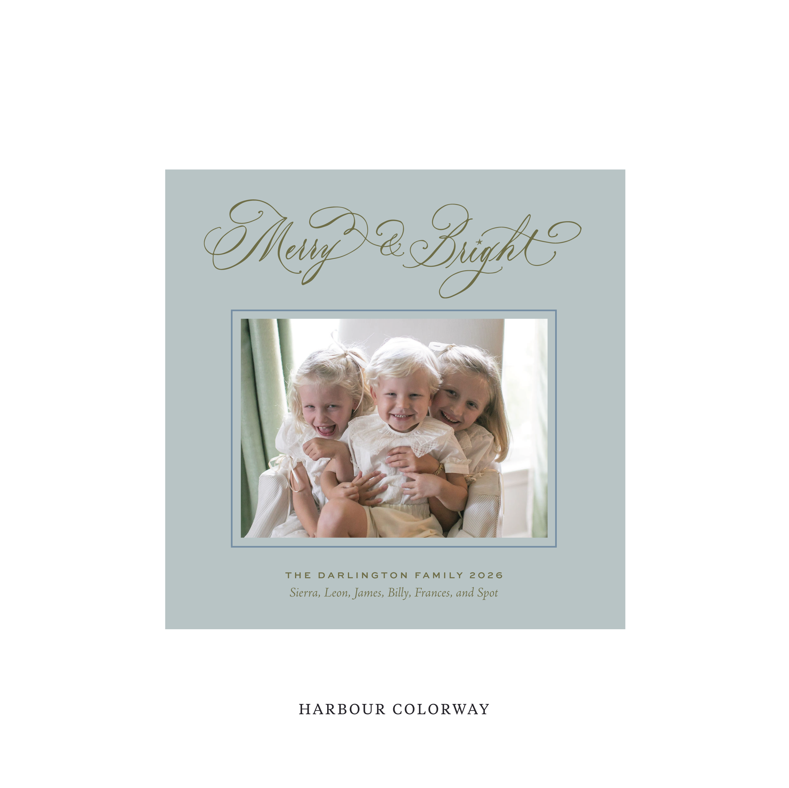 Ellington Classic Flat Print Holiday Card, Square