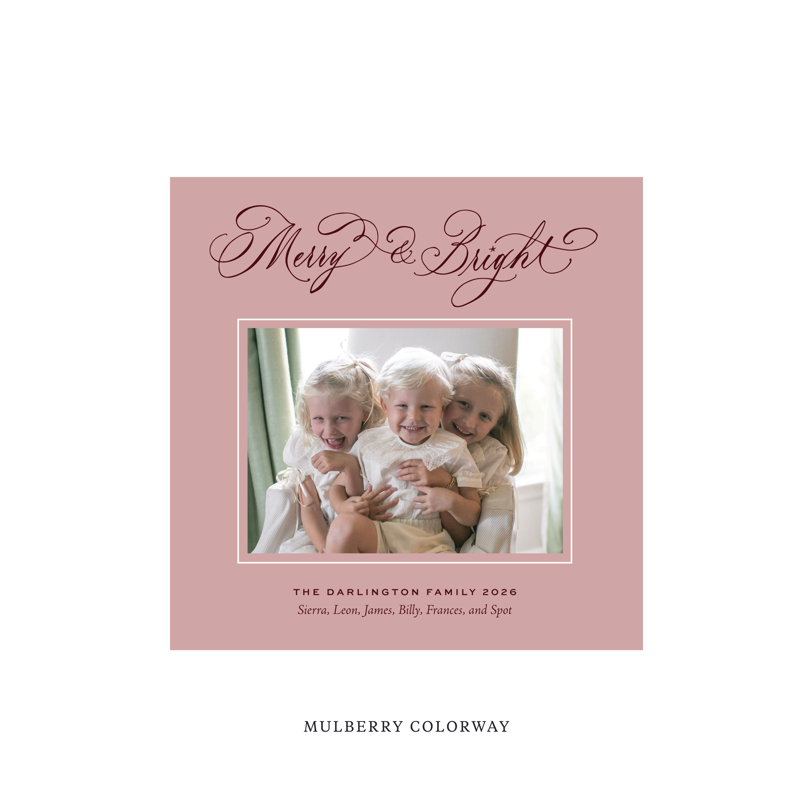 Ellington Classic Flat Print Holiday Card, Square