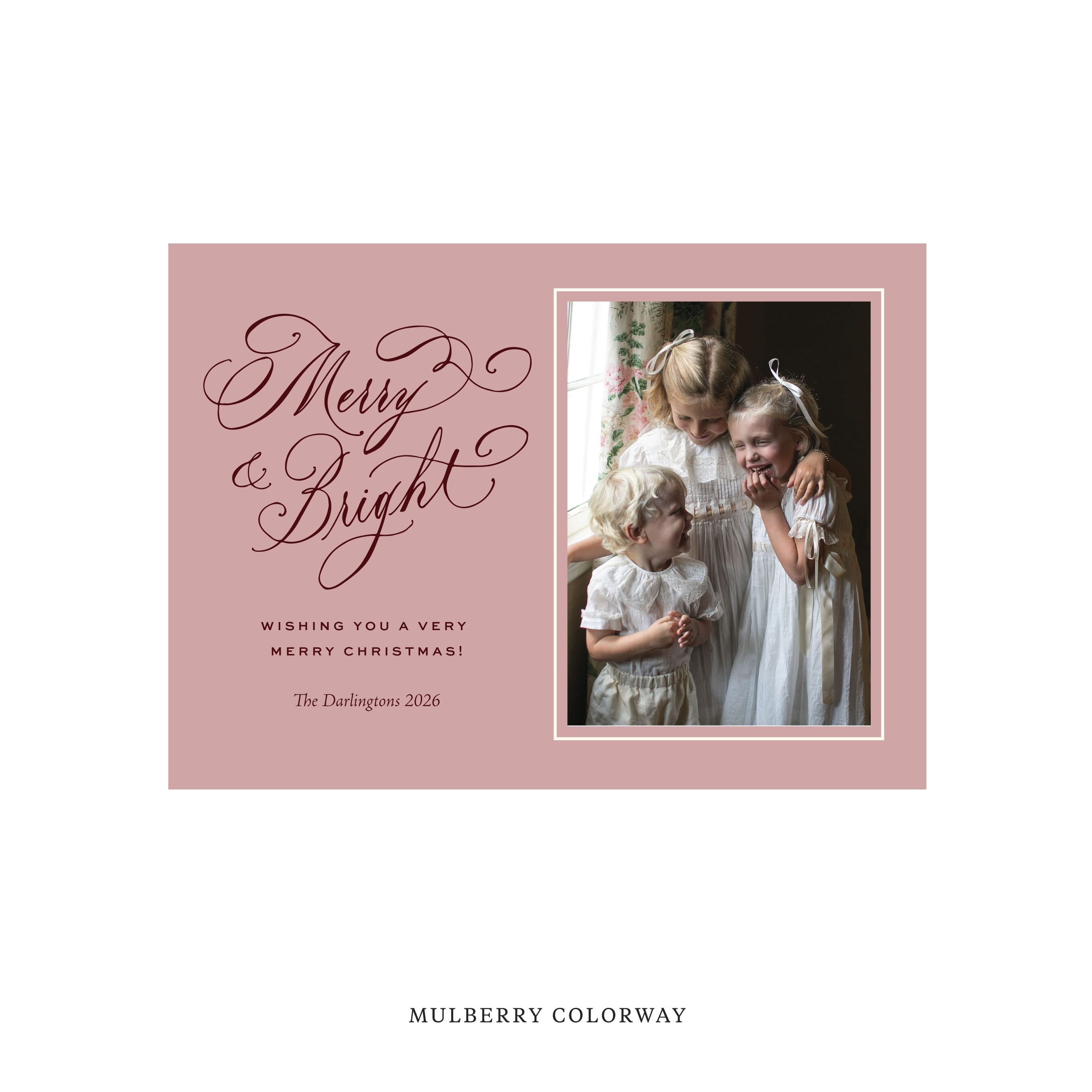 Ellington Classic Flat Print Holiday Card, Medium