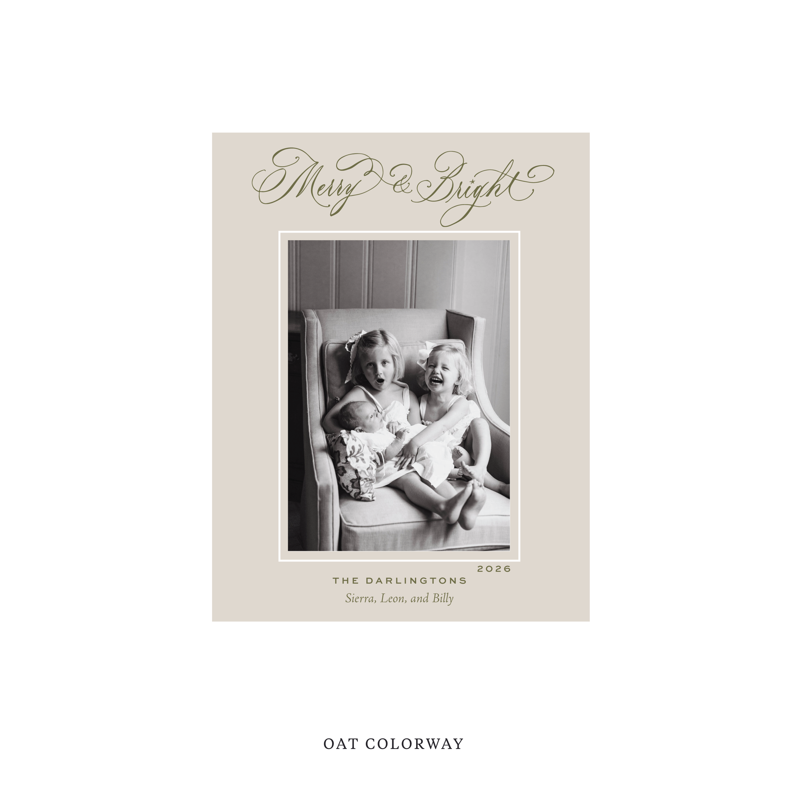 Ellington Classic Flat Print Holiday Card, Small II