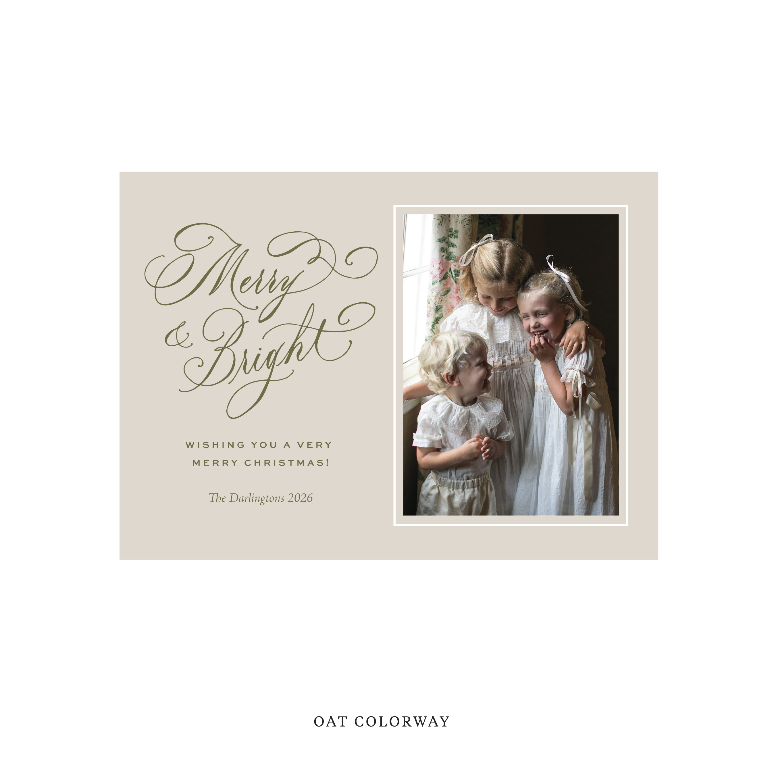Ellington Classic Flat Print Holiday Card, Medium