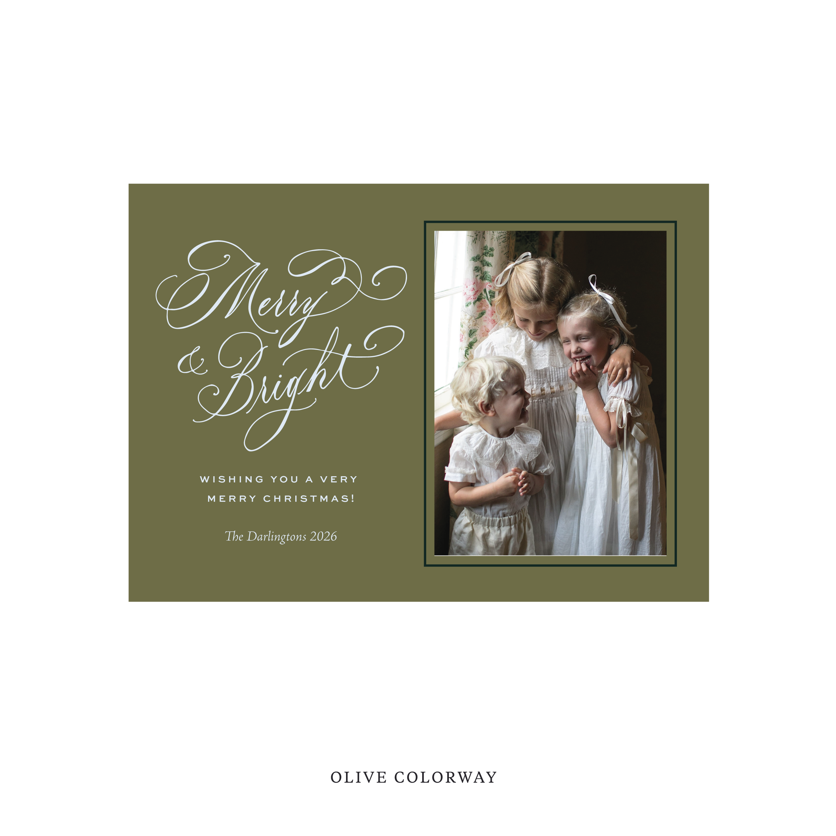 Ellington Classic Flat Print Holiday Card, Medium