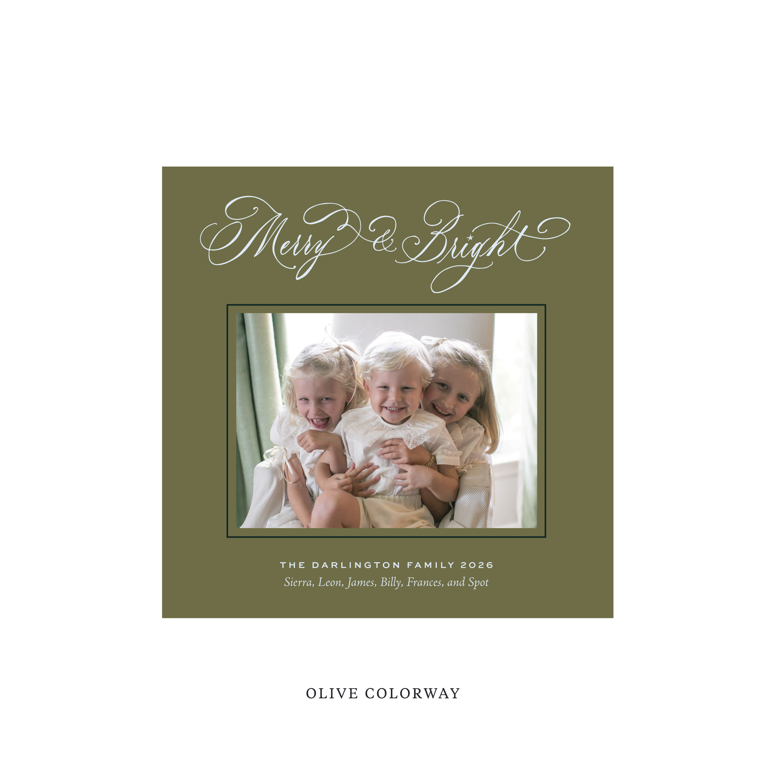 Ellington Classic Flat Print Holiday Card, Square