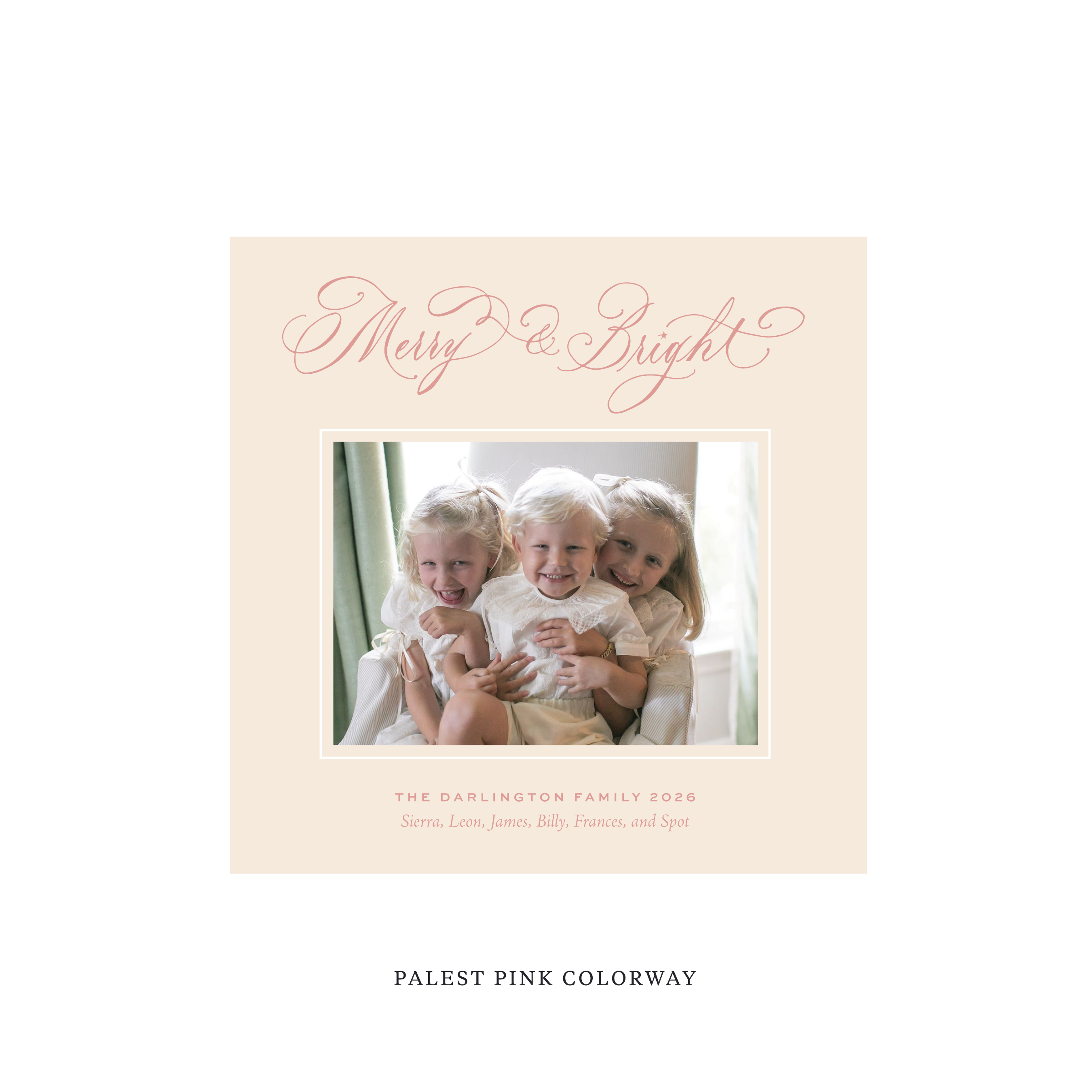Ellington Classic Flat Print Holiday Card, Square