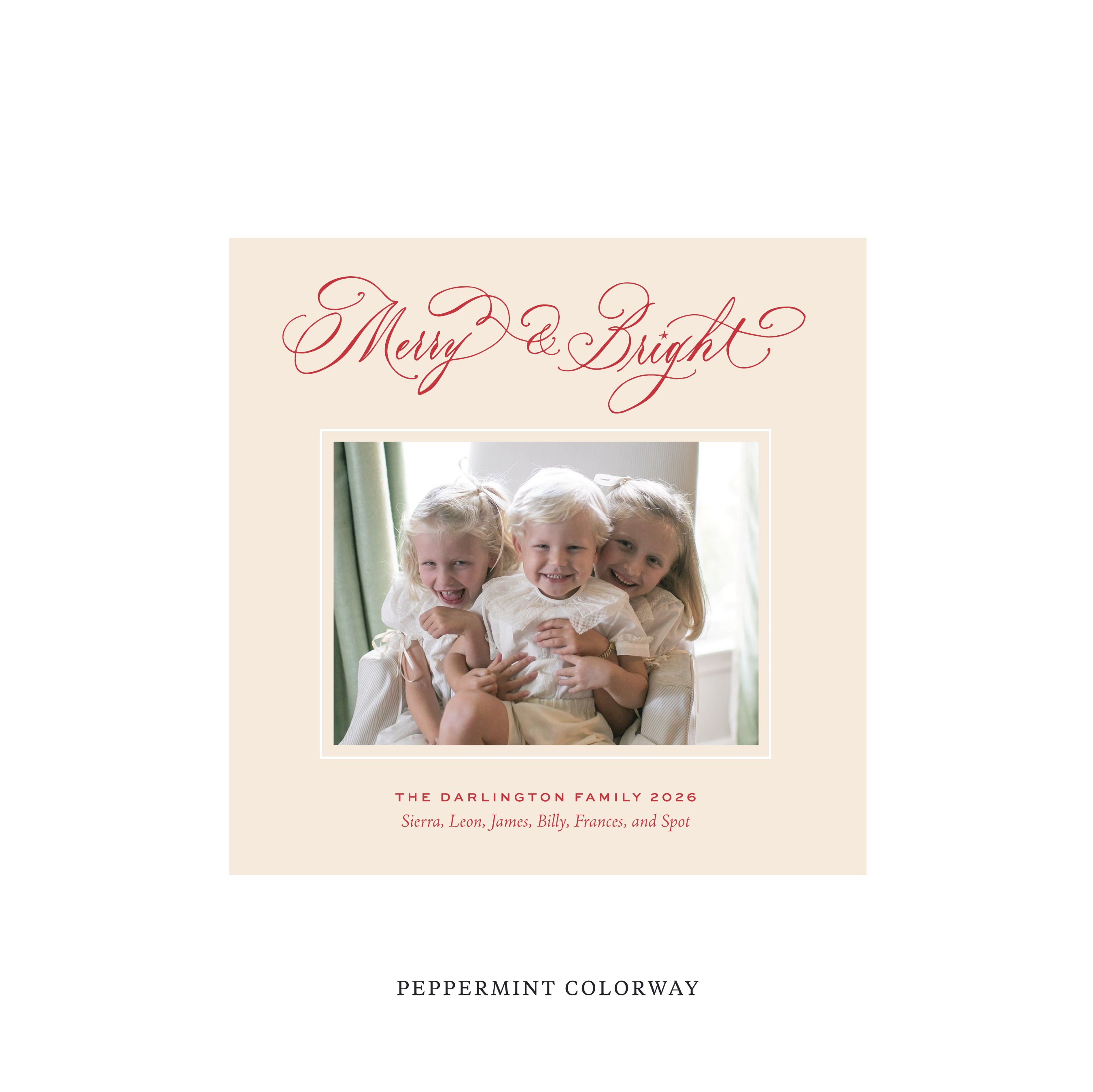 Ellington Classic Flat Print Holiday Card, Square