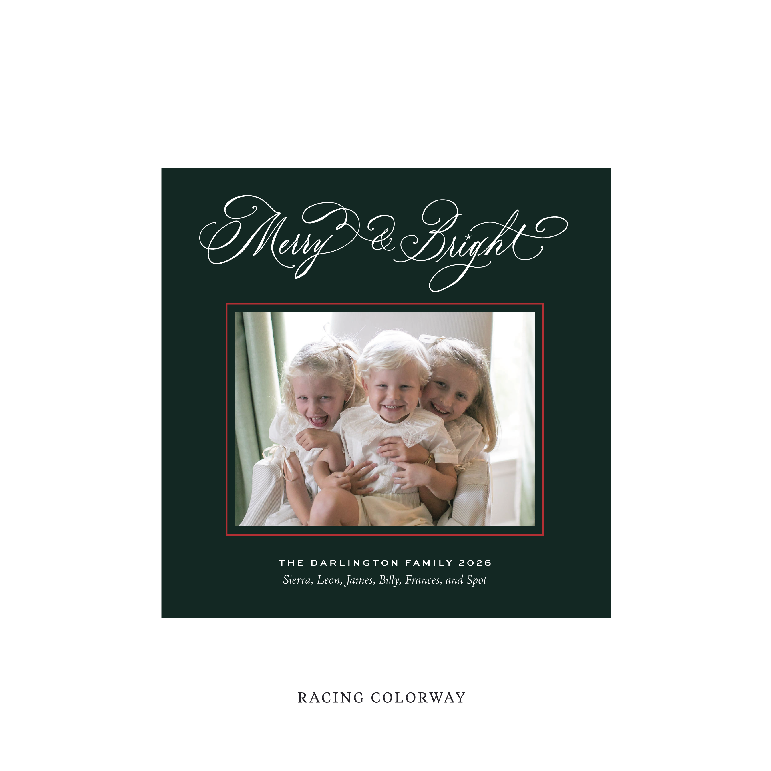 Ellington Classic Flat Print Holiday Card, Square