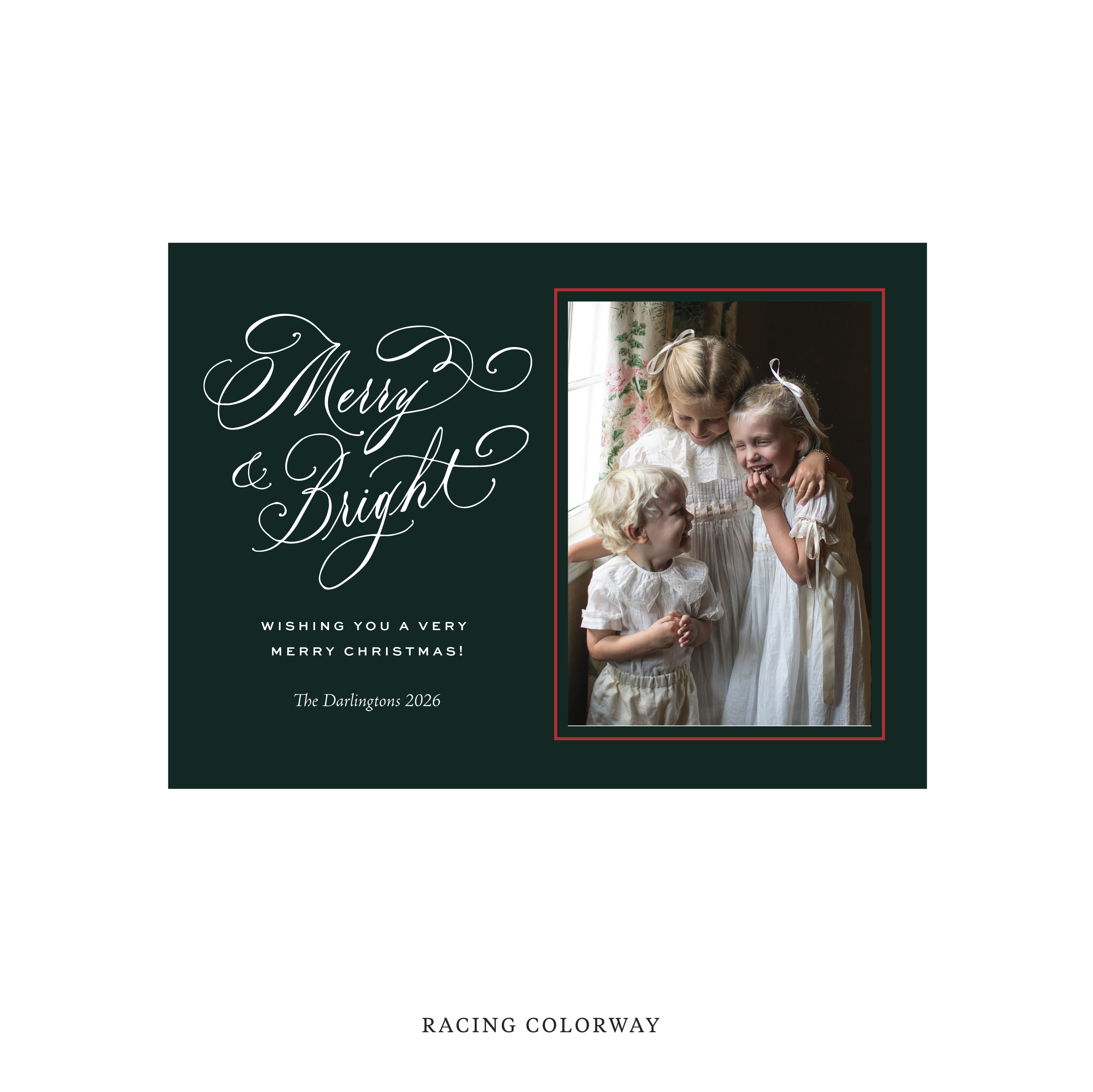 Ellington Classic Flat Print Holiday Card, Medium