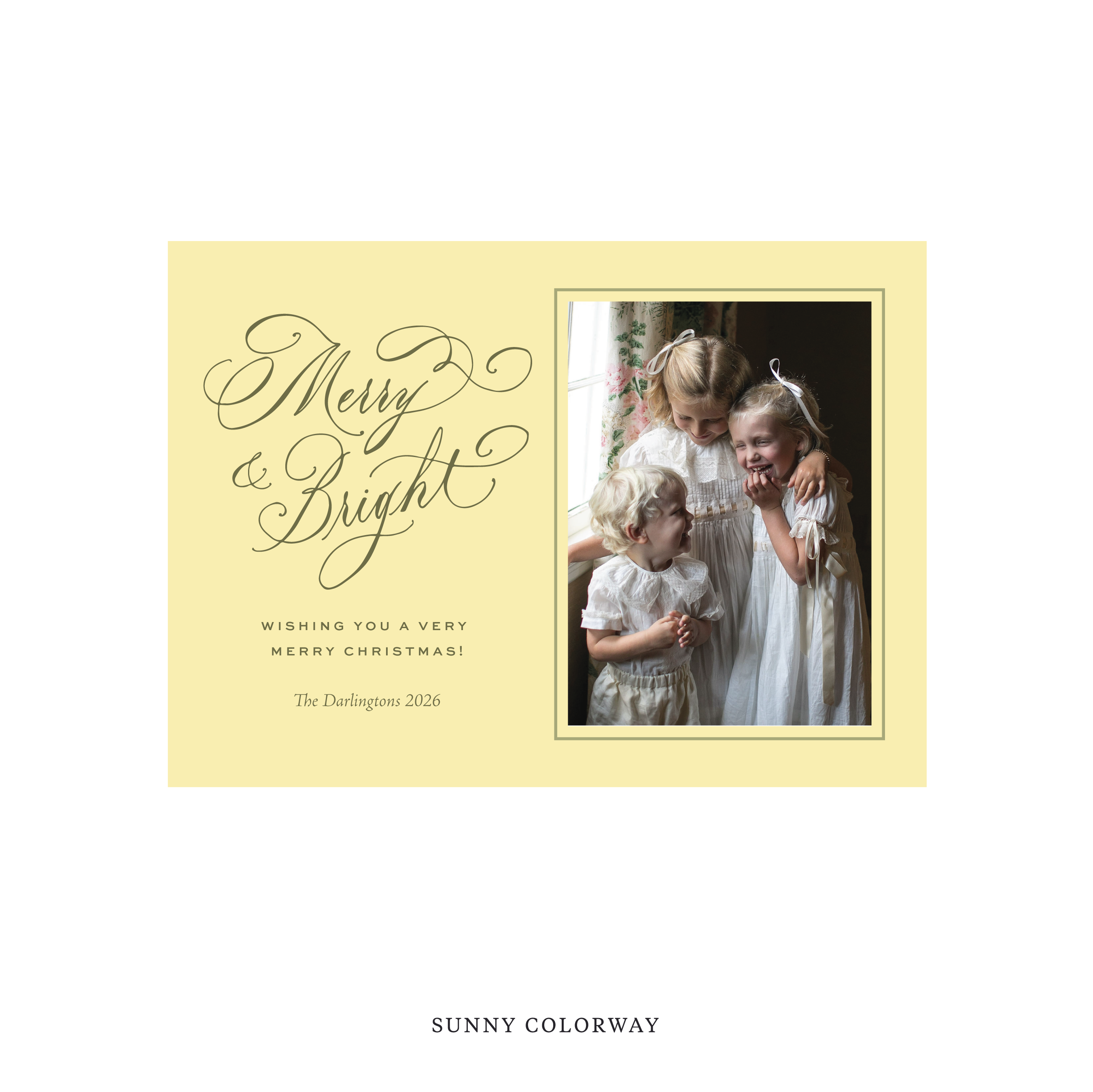 Ellington Classic Flat Print Holiday Card, Medium