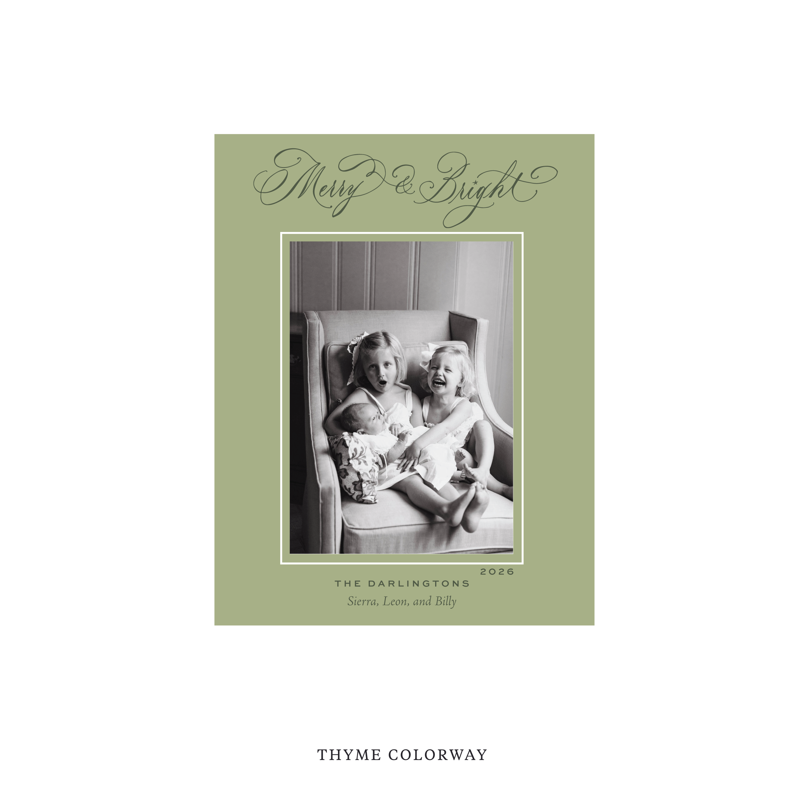 Ellington Classic Flat Print Holiday Card, Small II