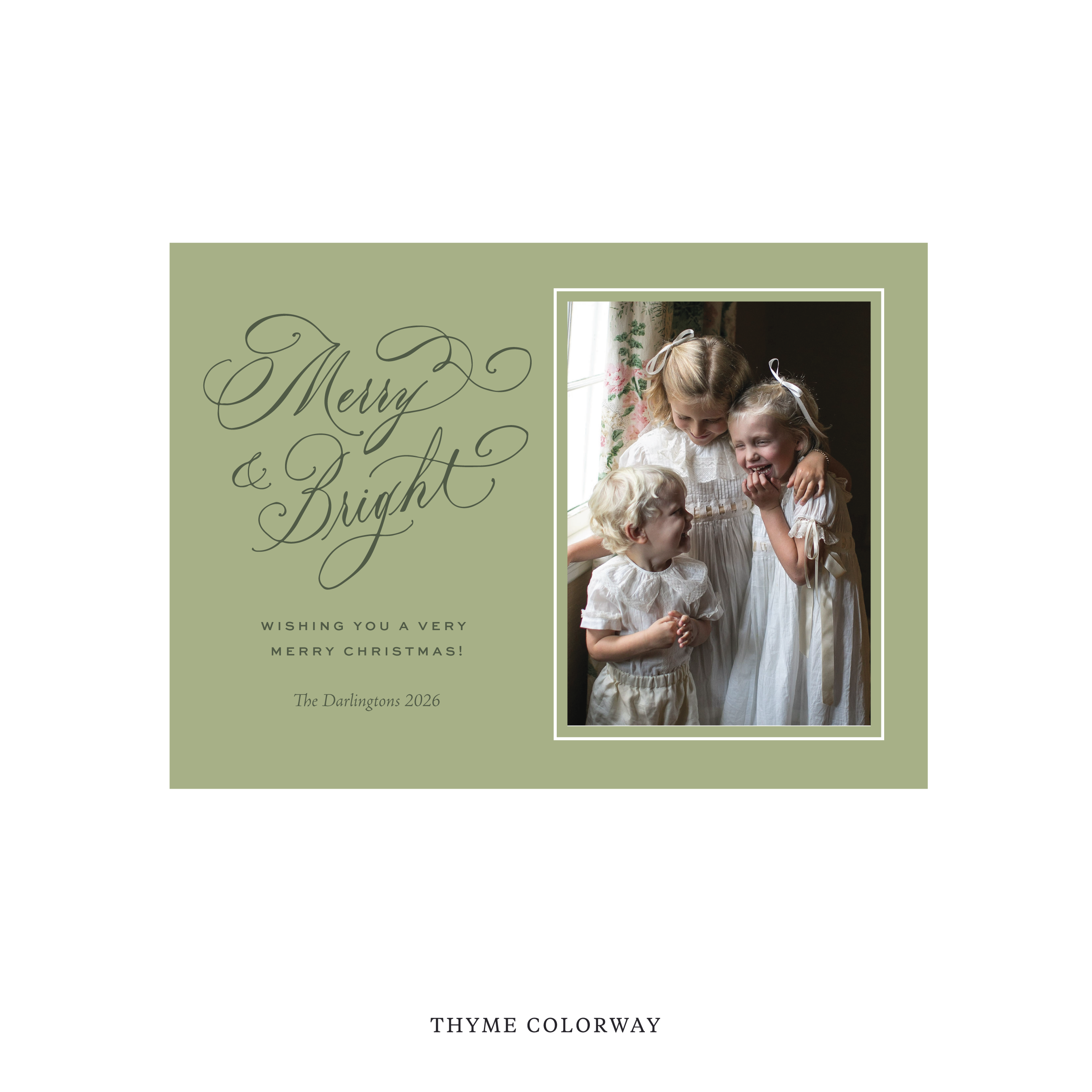 Ellington Classic Flat Print Holiday Card, Medium
