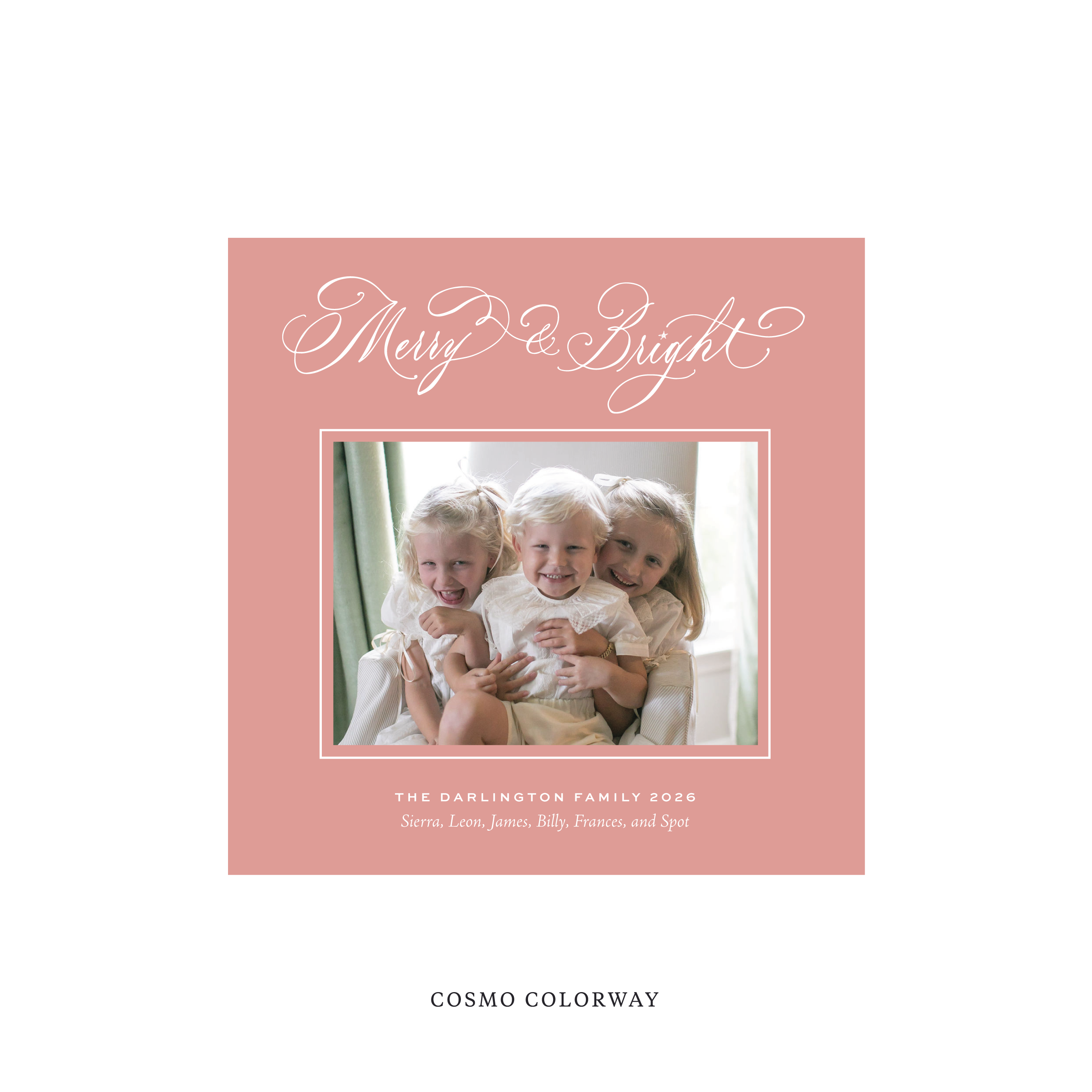 Ellington Classic Flat Print Holiday Card, Square