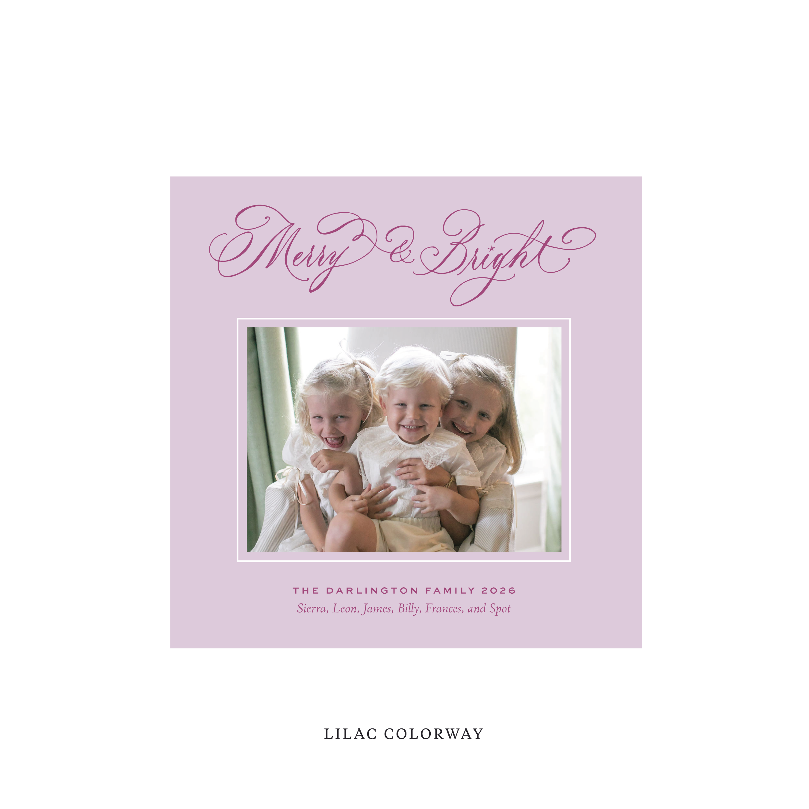 Ellington Classic Flat Print Holiday Card, Square