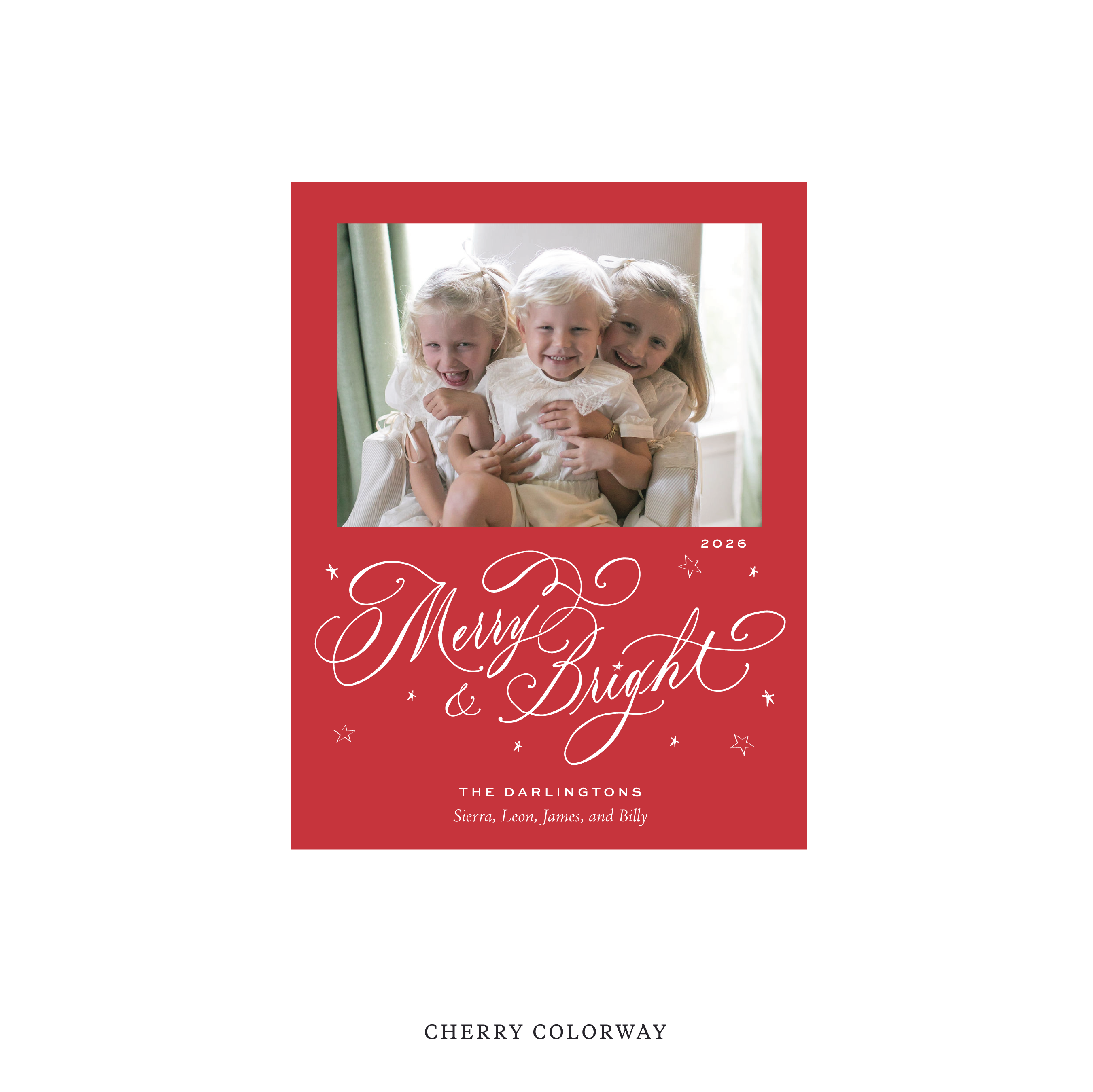 Ellington Classic Flat Print Holiday Card, Small