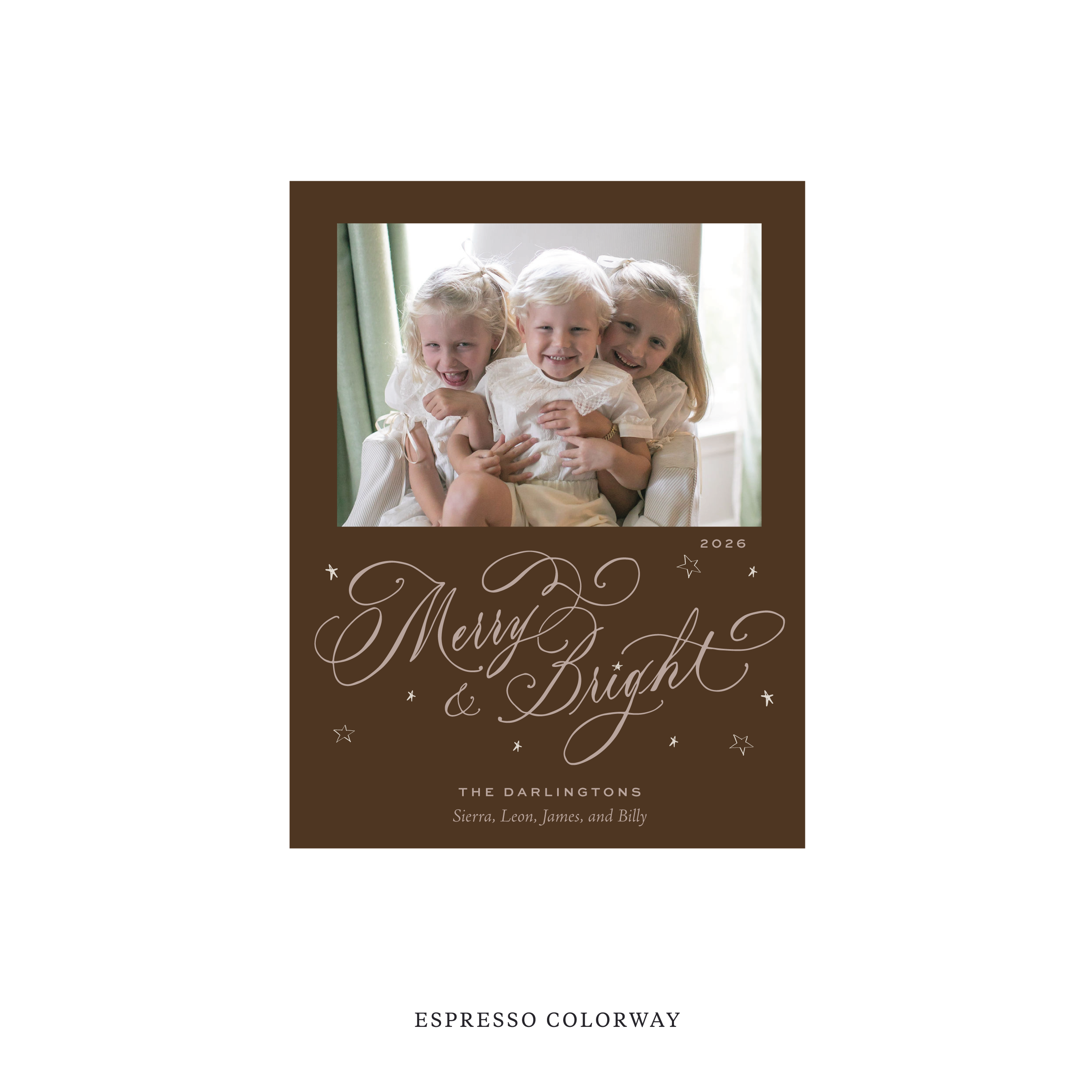 Ellington Classic Flat Print Holiday Card, Small