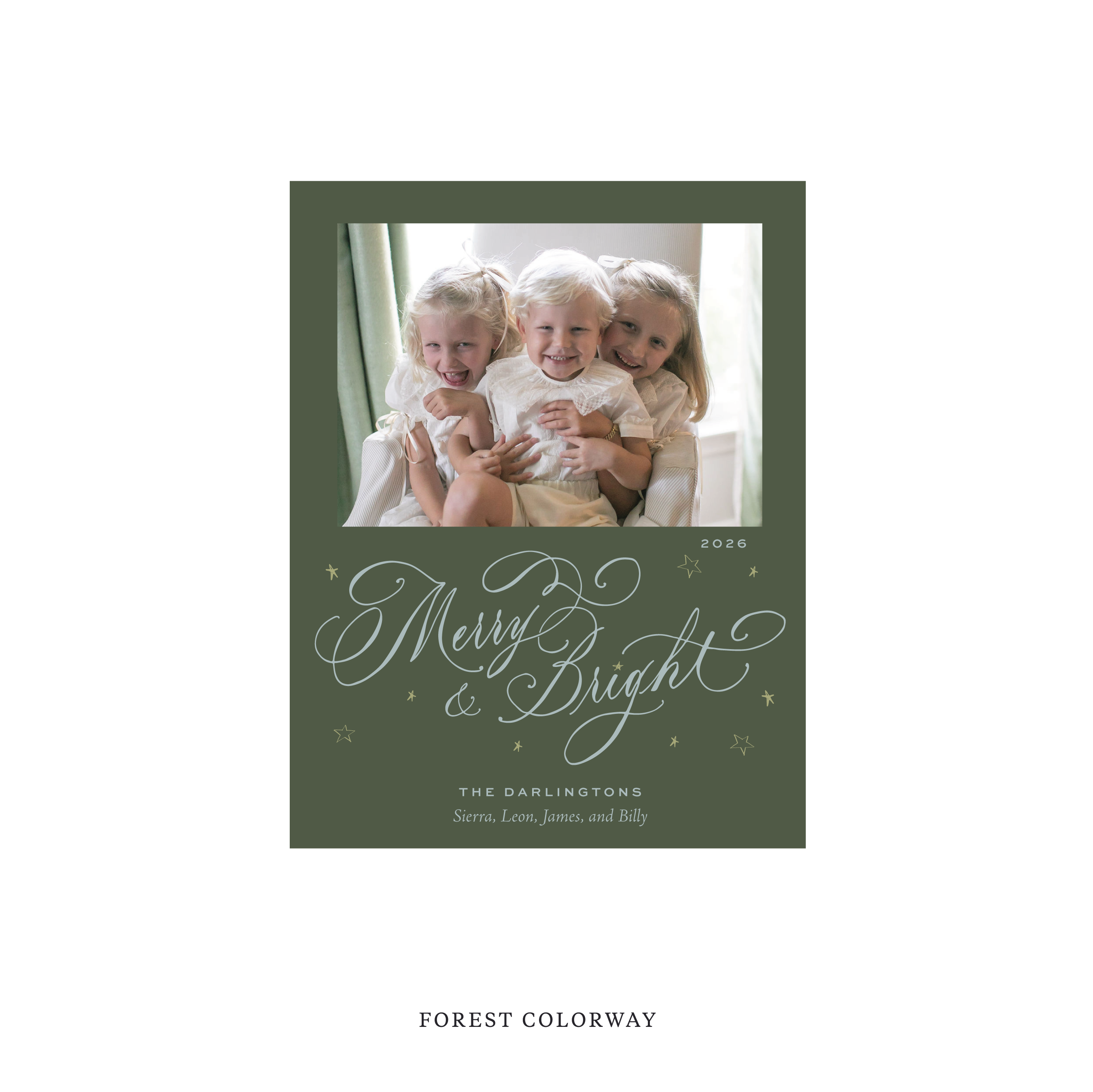 Ellington Classic Flat Print Holiday Card, Small