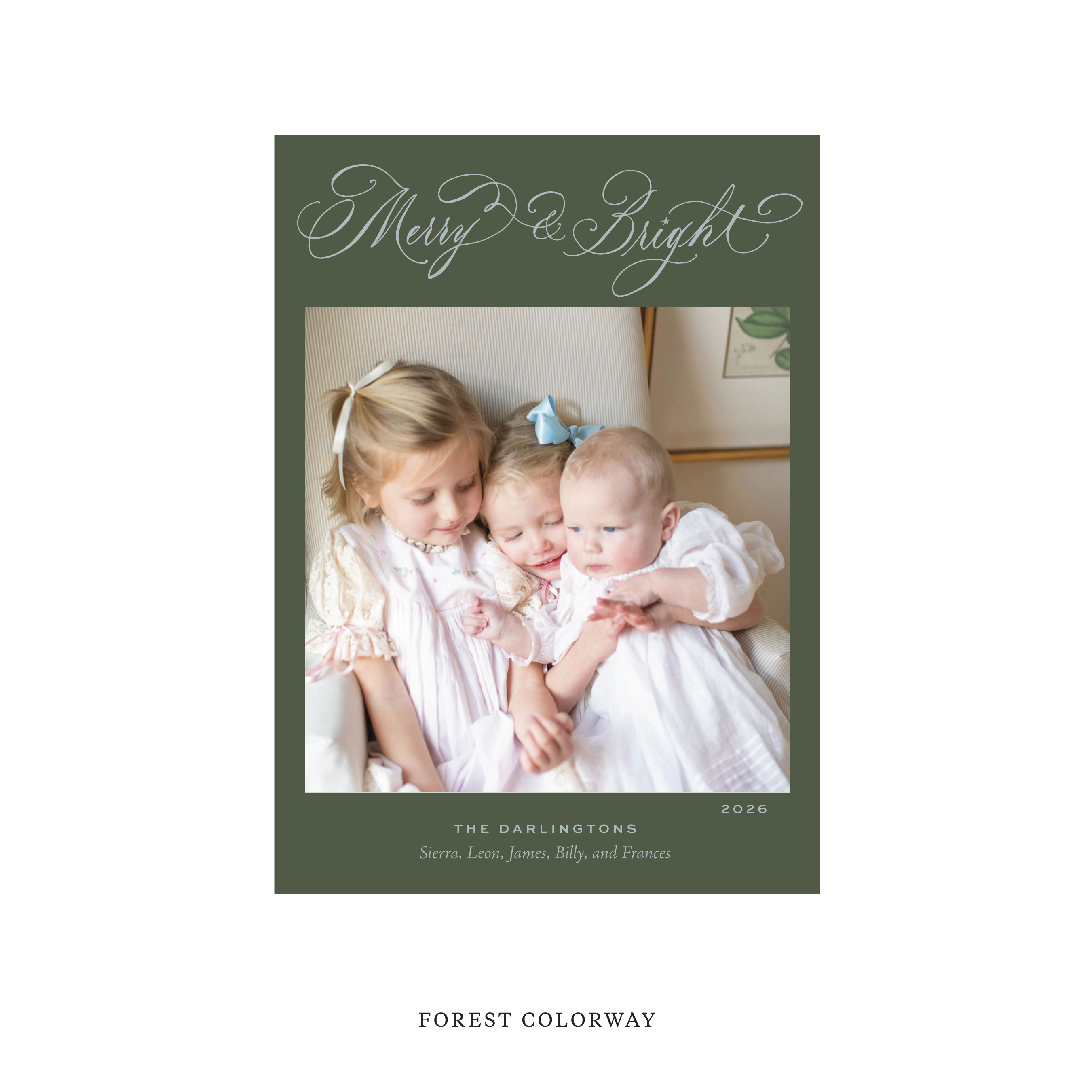 Ellington Classic Flat Print Holiday Card, Medium II