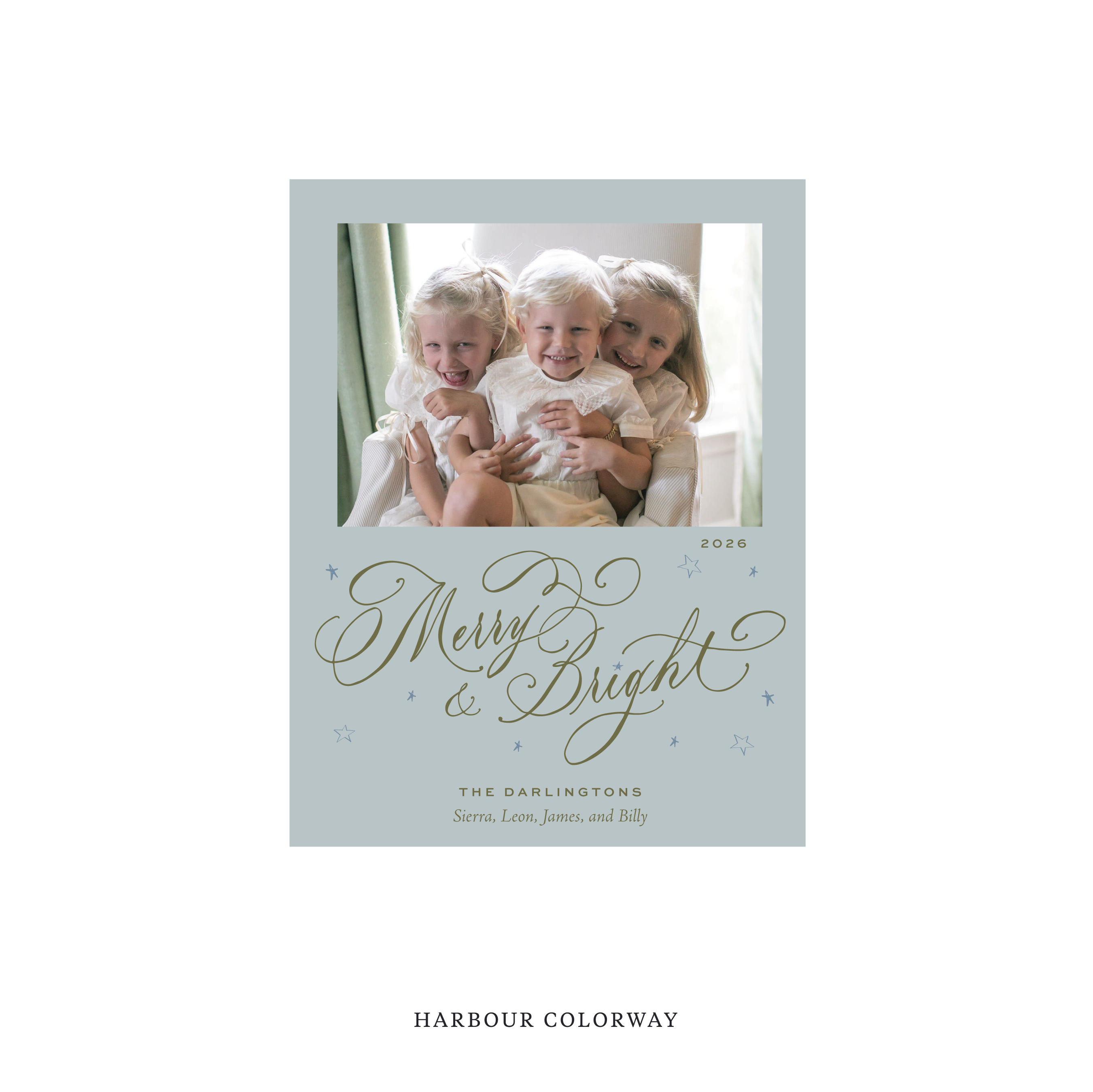 Ellington Classic Flat Print Holiday Card, Small