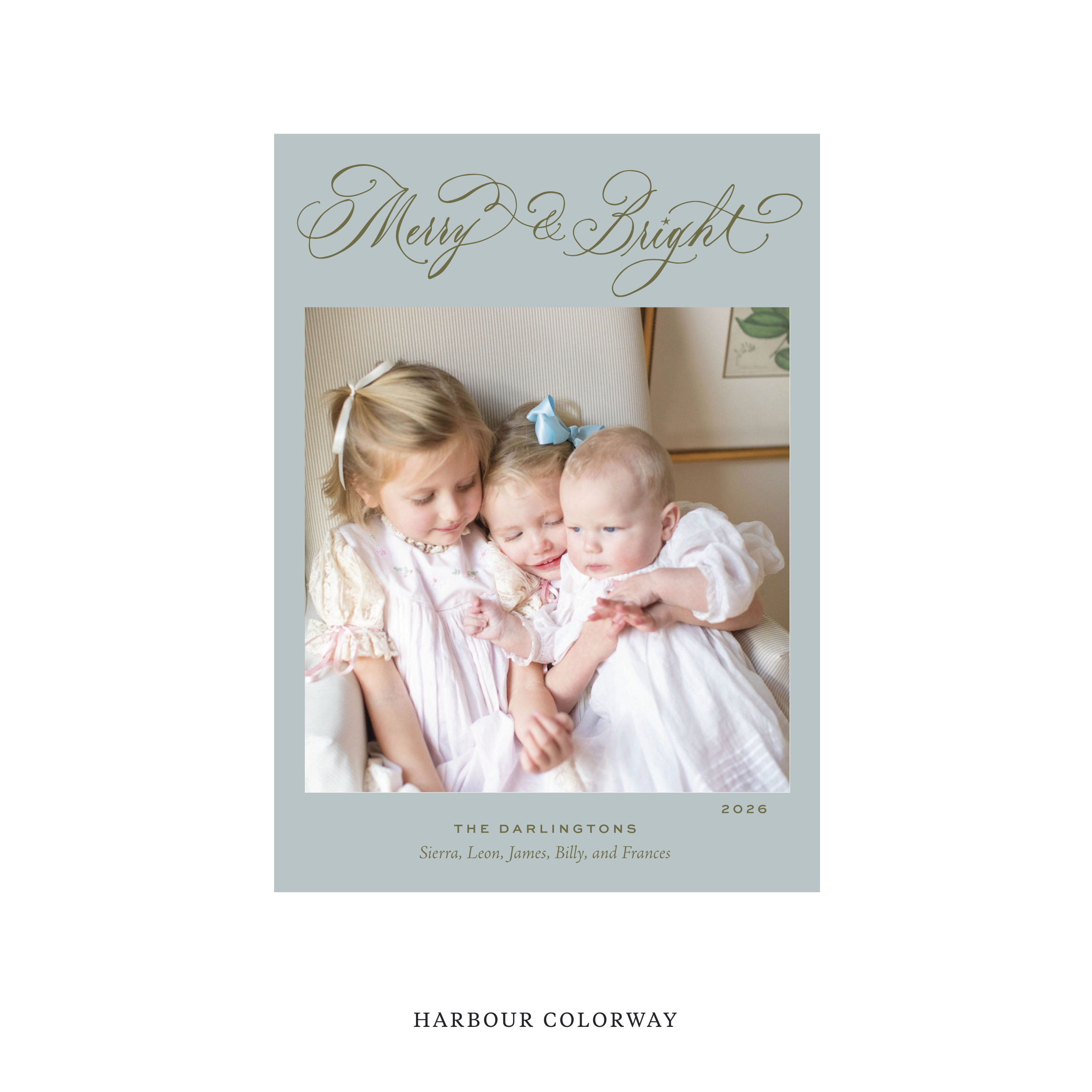 Ellington Classic Flat Print Holiday Card, Medium II