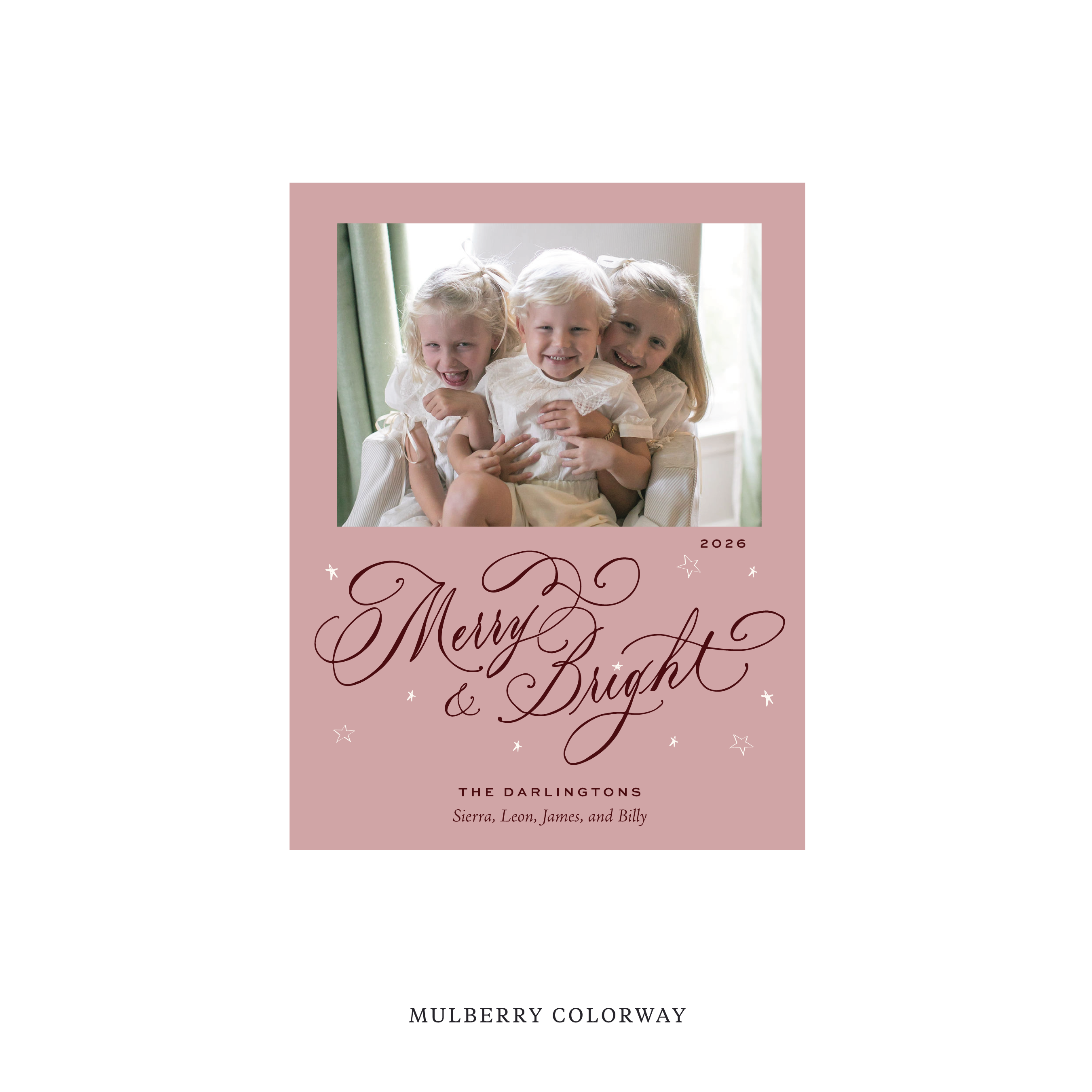 Ellington Classic Flat Print Holiday Card, Small