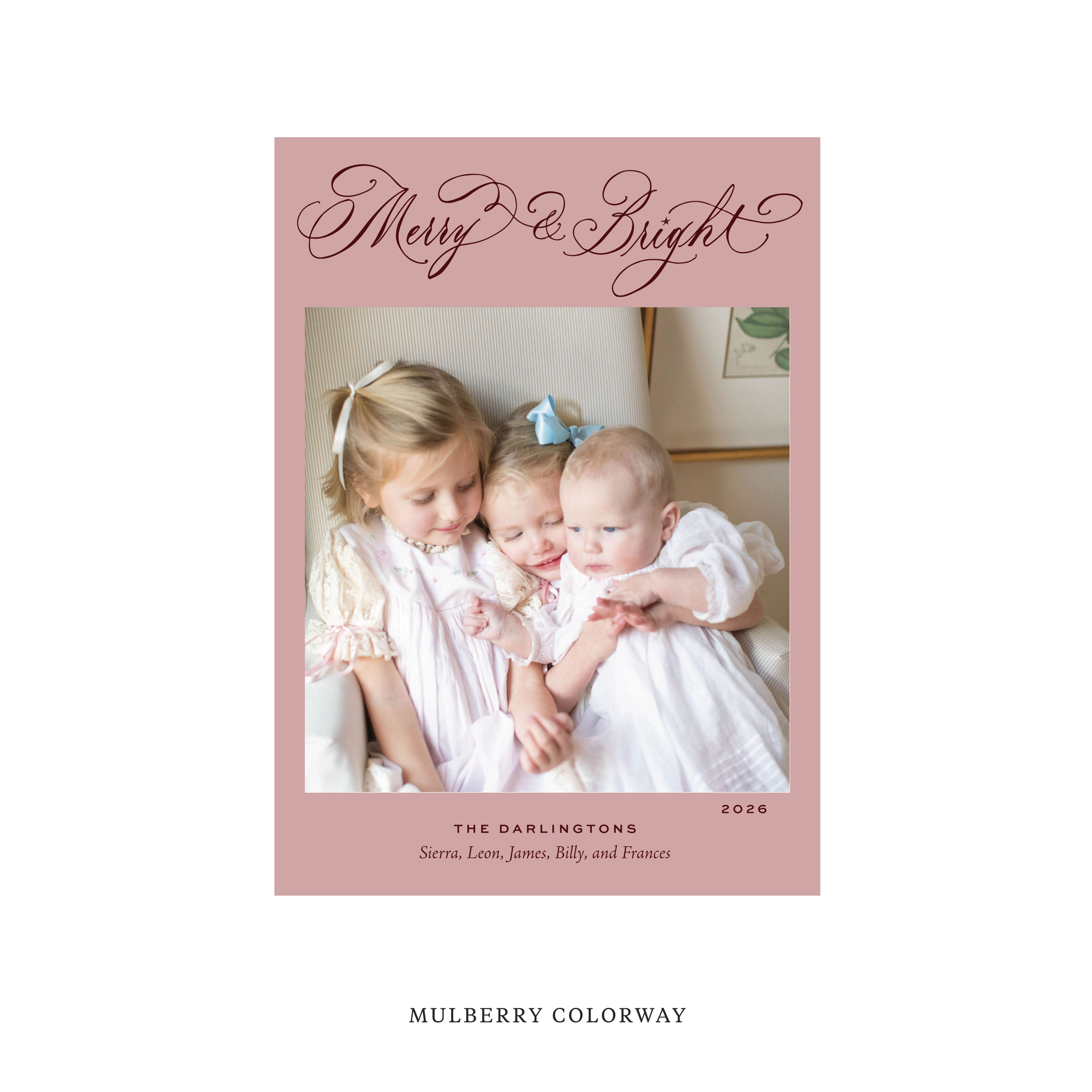 Ellington Classic Flat Print Holiday Card, Medium II