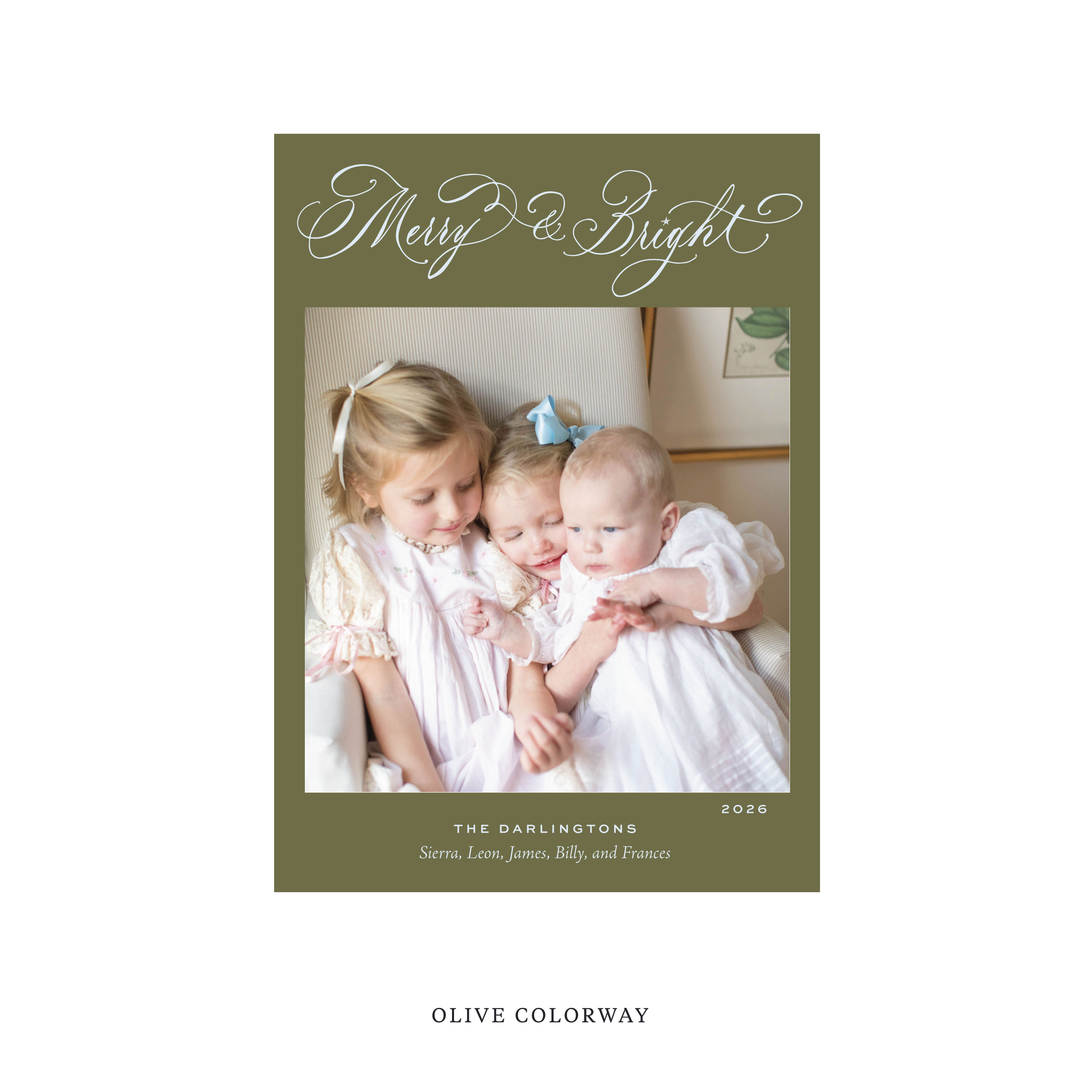 Ellington Classic Flat Print Holiday Card, Medium II