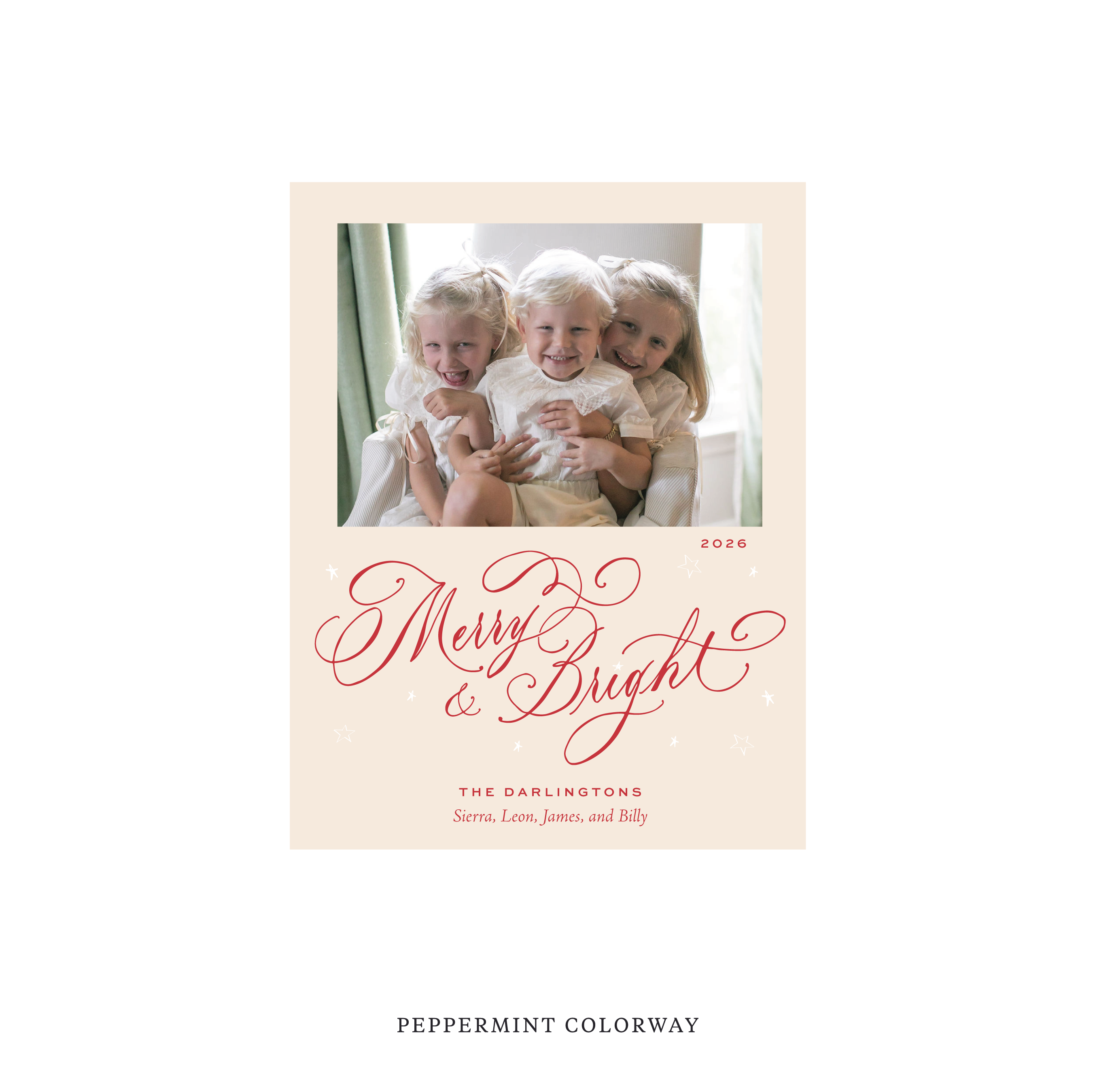 Ellington Classic Flat Print Holiday Card, Small