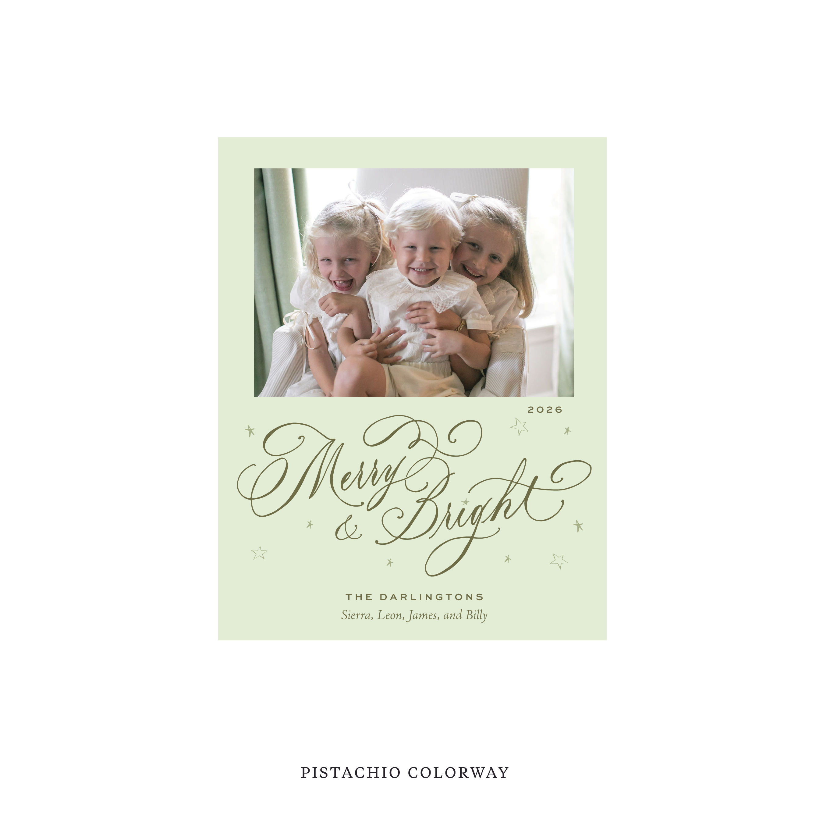 Ellington Classic Flat Print Holiday Card, Small