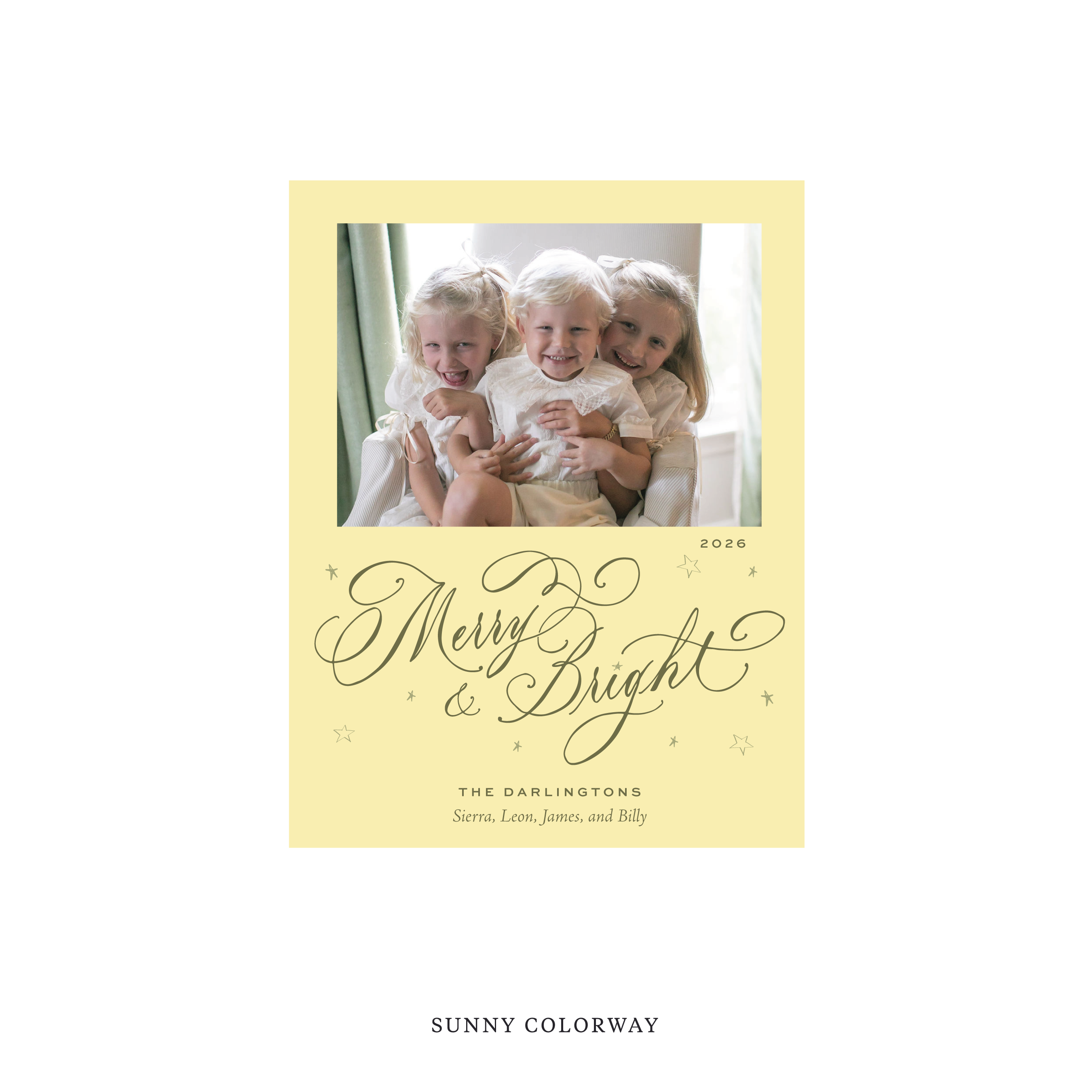 Ellington Classic Flat Print Holiday Card, Small