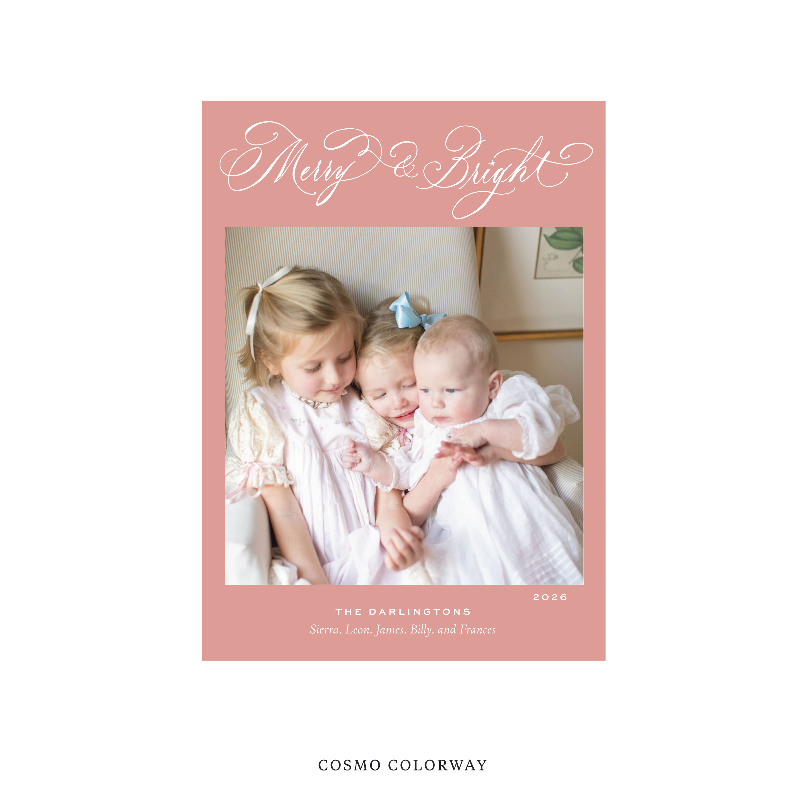 Ellington Classic Flat Print Holiday Card, Medium II