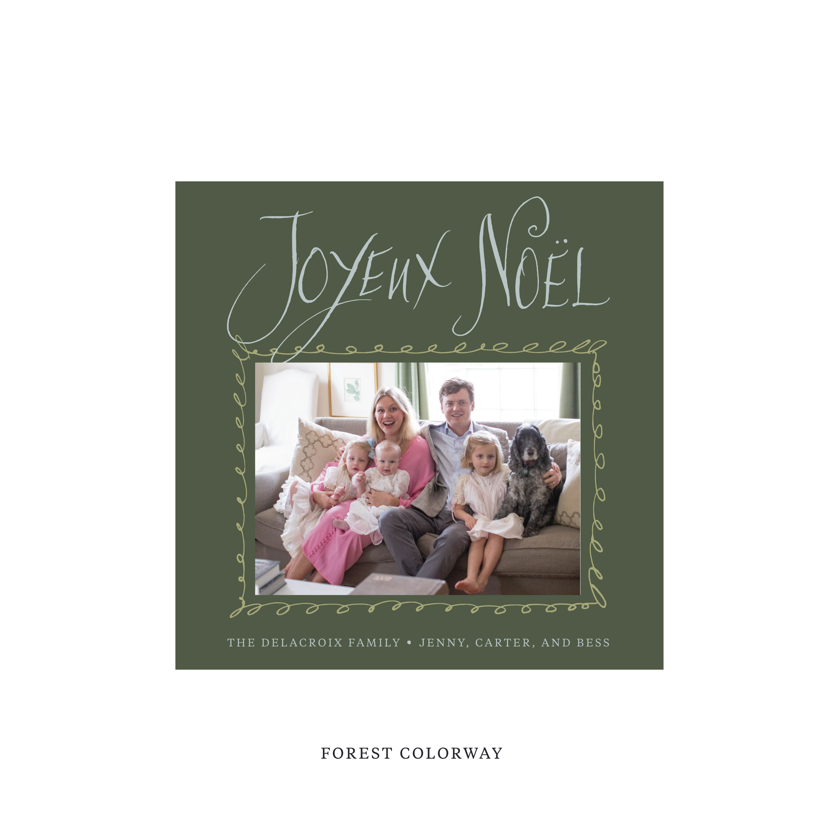 Dorsett Classic Flat Print Holiday Card, Square