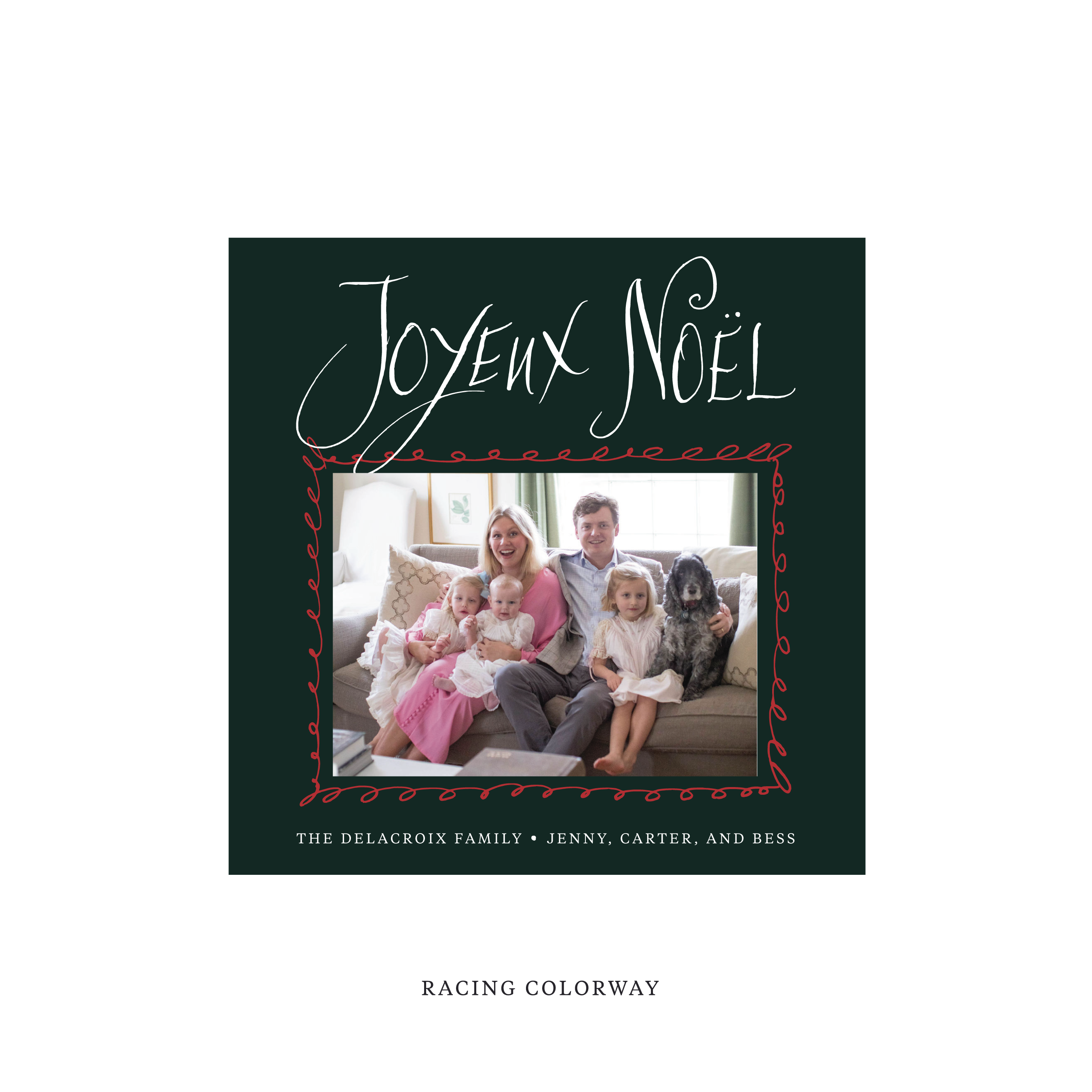 Dorsett Classic Flat Print Holiday Card, Square