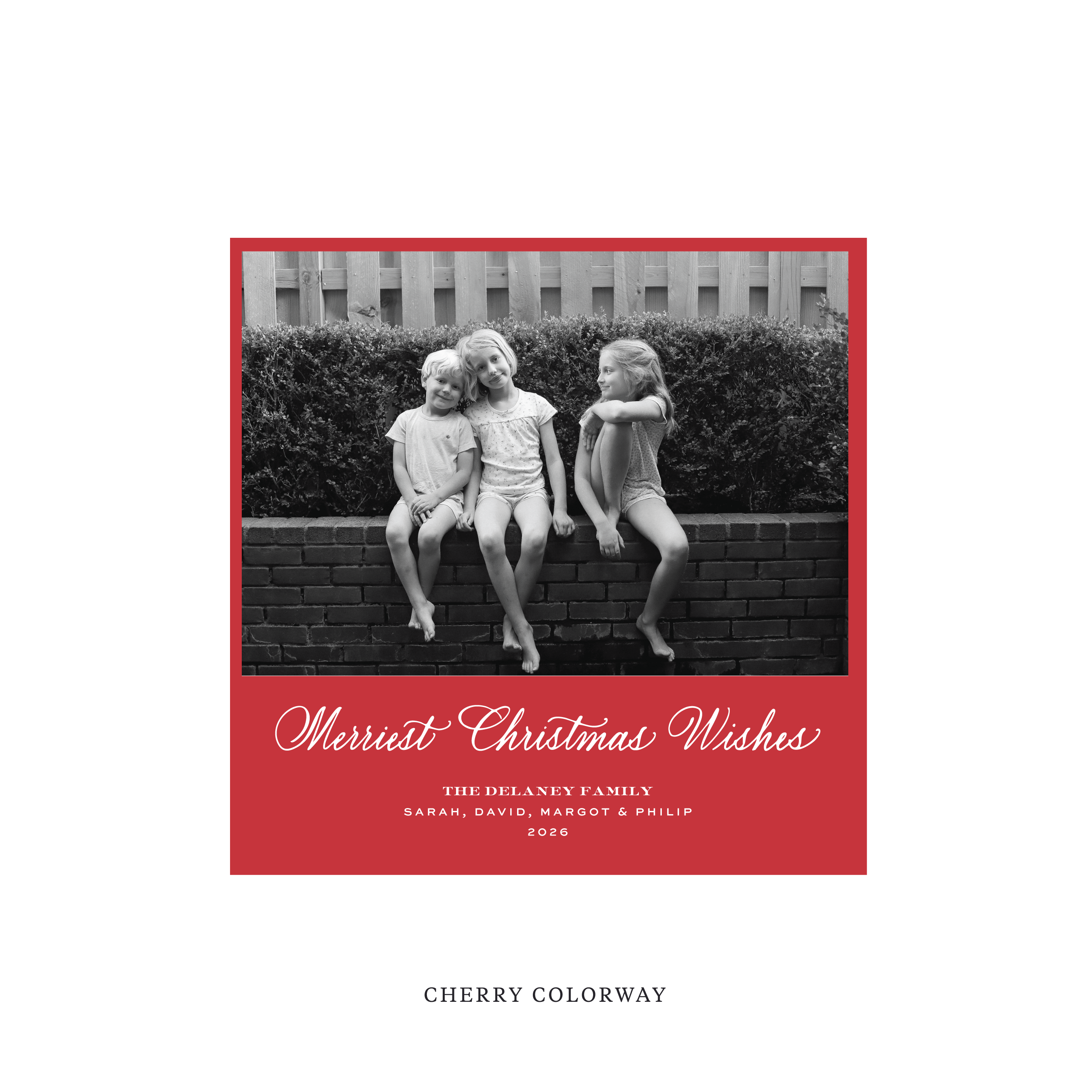 Goodwin Classic Flat Print Holiday Card, Square