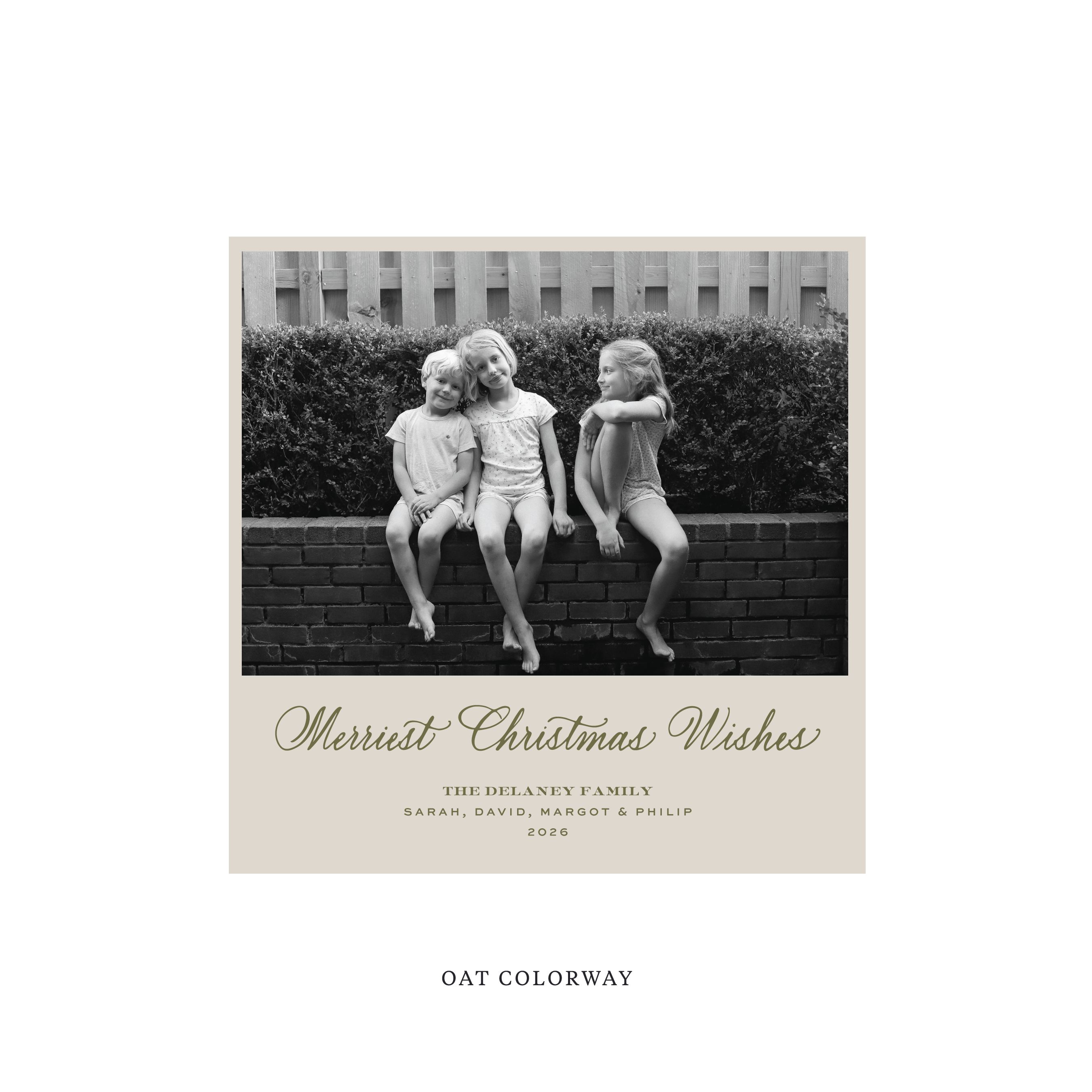 Goodwin Classic Flat Print Holiday Card, Square