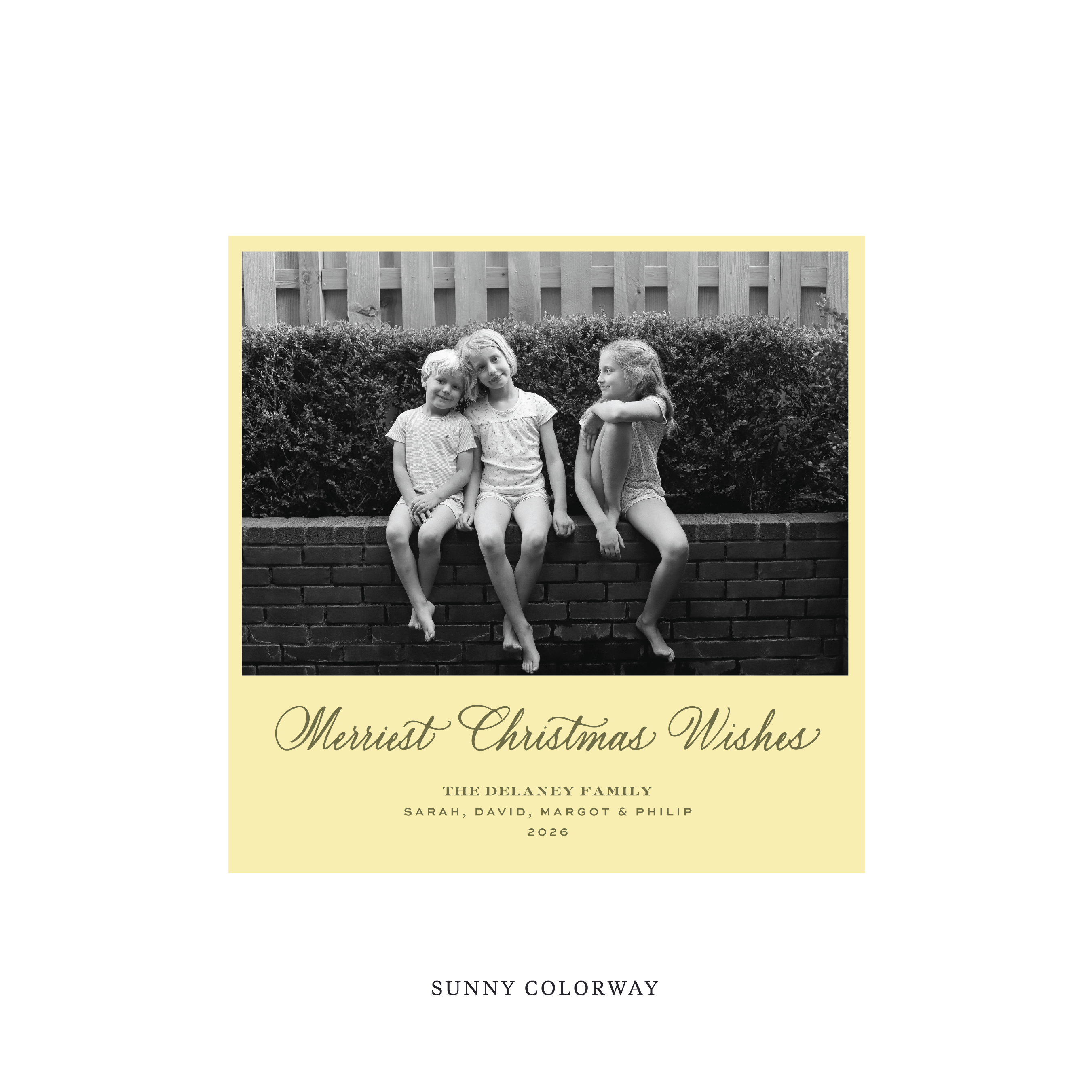 Goodwin Classic Flat Print Holiday Card, Square