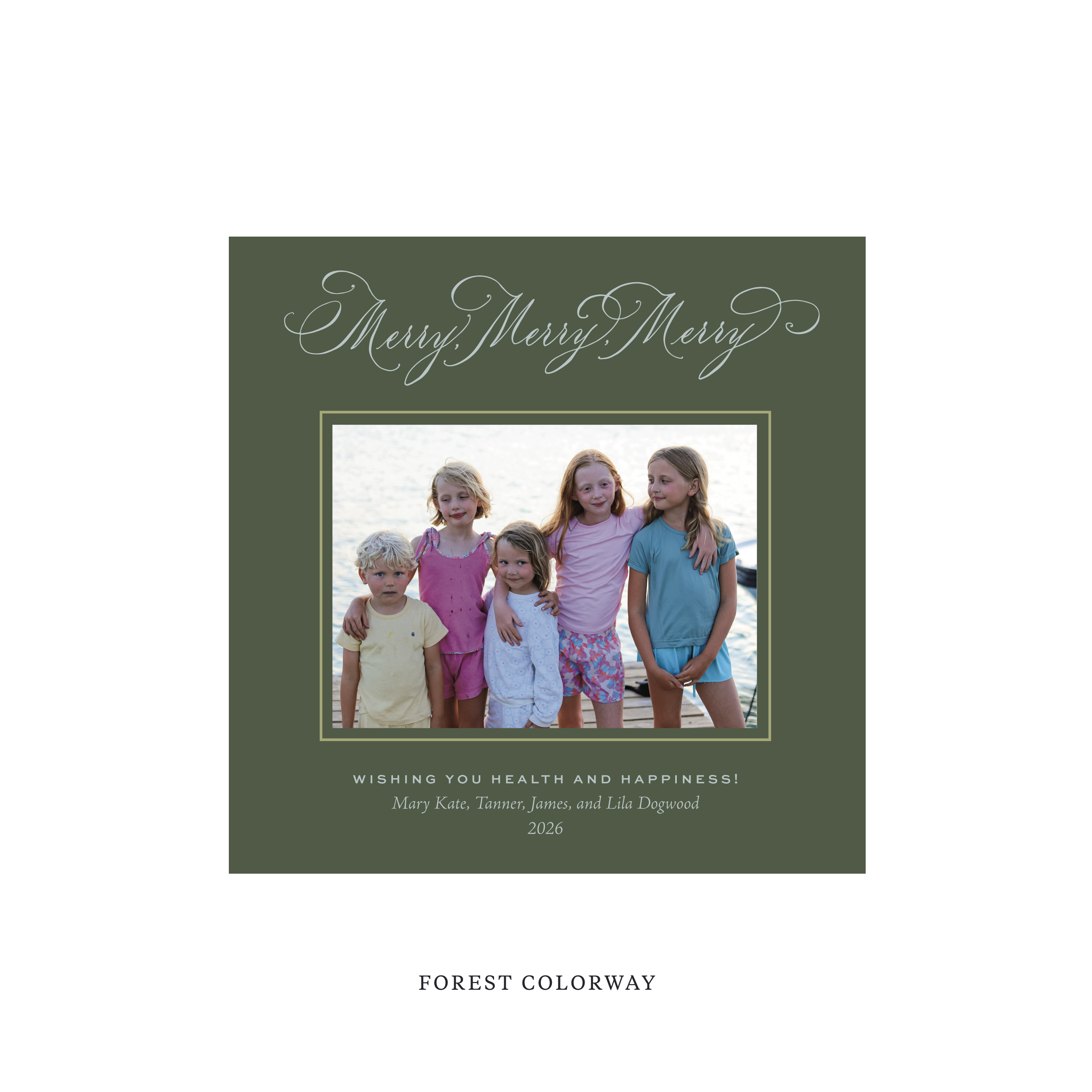 Ludlow Classic Flat Print Holiday Card, Square