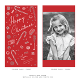 Evie 2-Color Engraved Folded Holiday Card