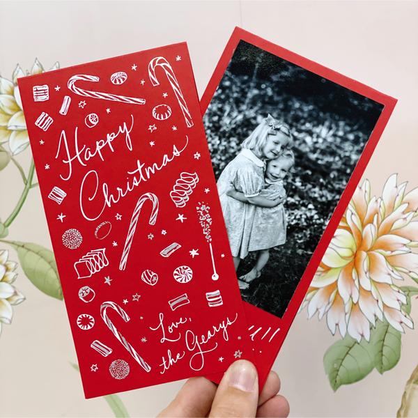 Evie 2-Color Engraved Folded Holiday Card
