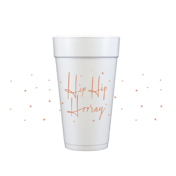 Hip Hip Hooray Foam Cups, 20 oz