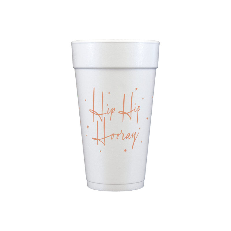 Hip Hip Hooray Foam Cups, 20 oz